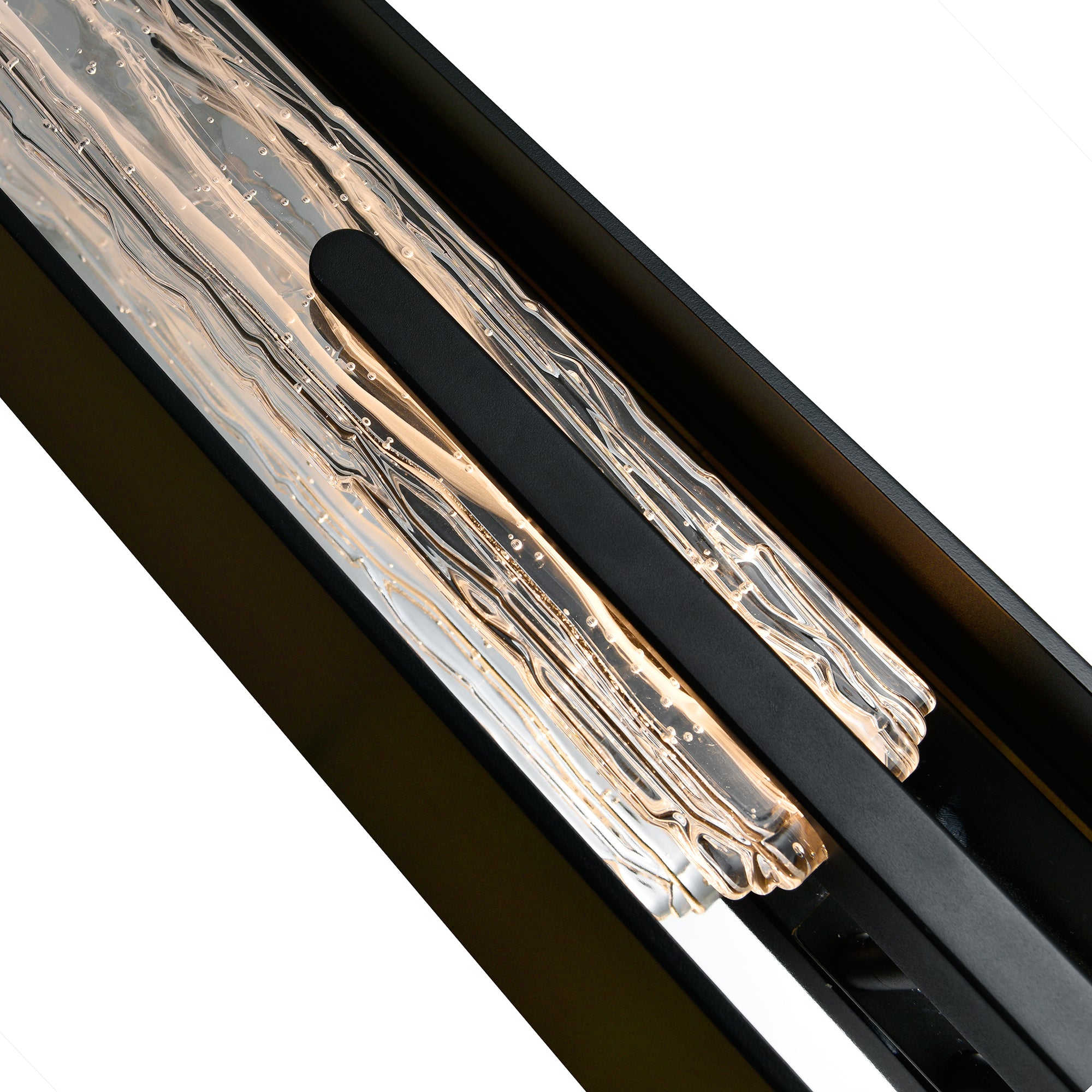 Curva Integrated LED 44in Sand Black Outdoor Wall Light with Handcrafted Glass