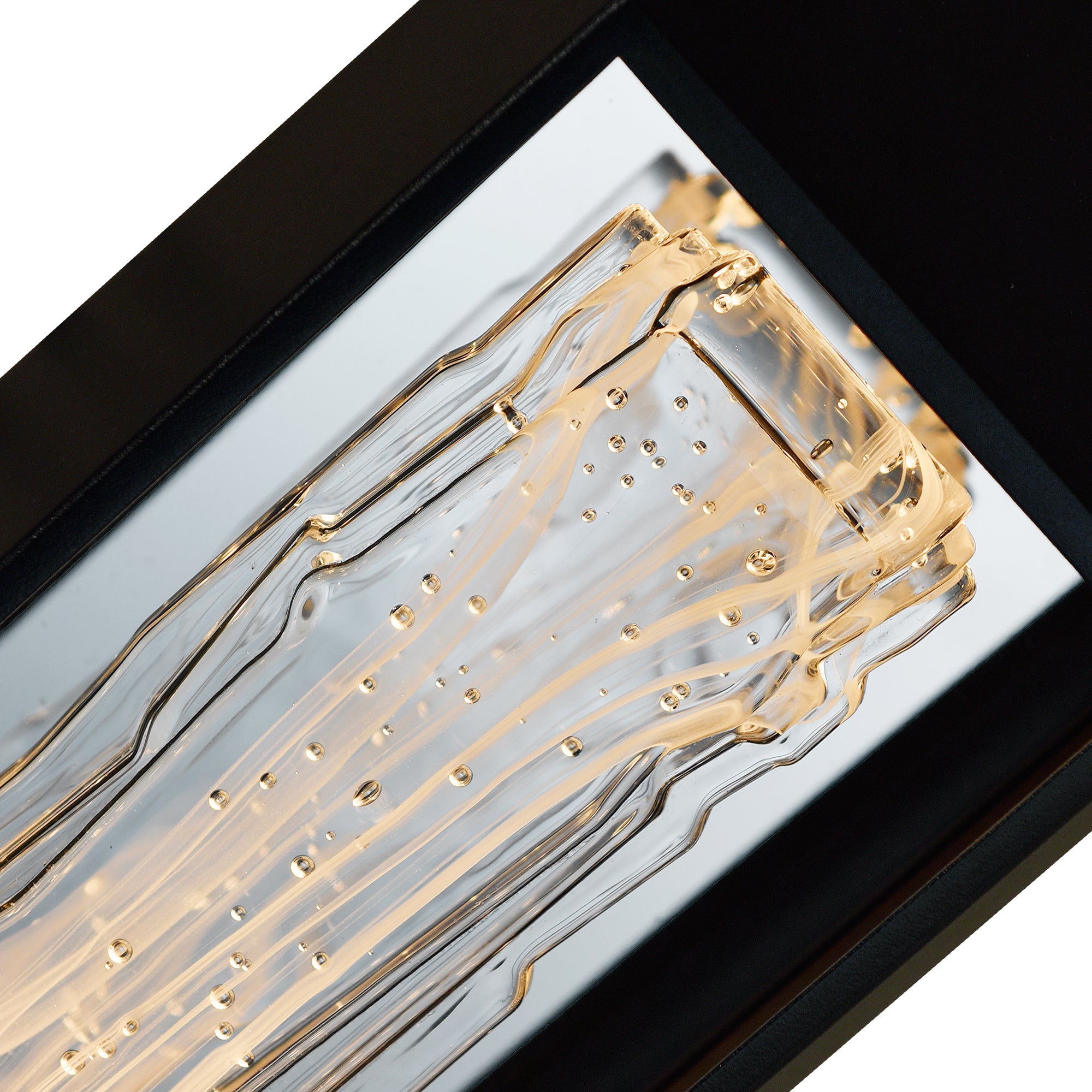 Curva Integrated LED 44in Sand Black Outdoor Wall Light with Handcrafted Glass