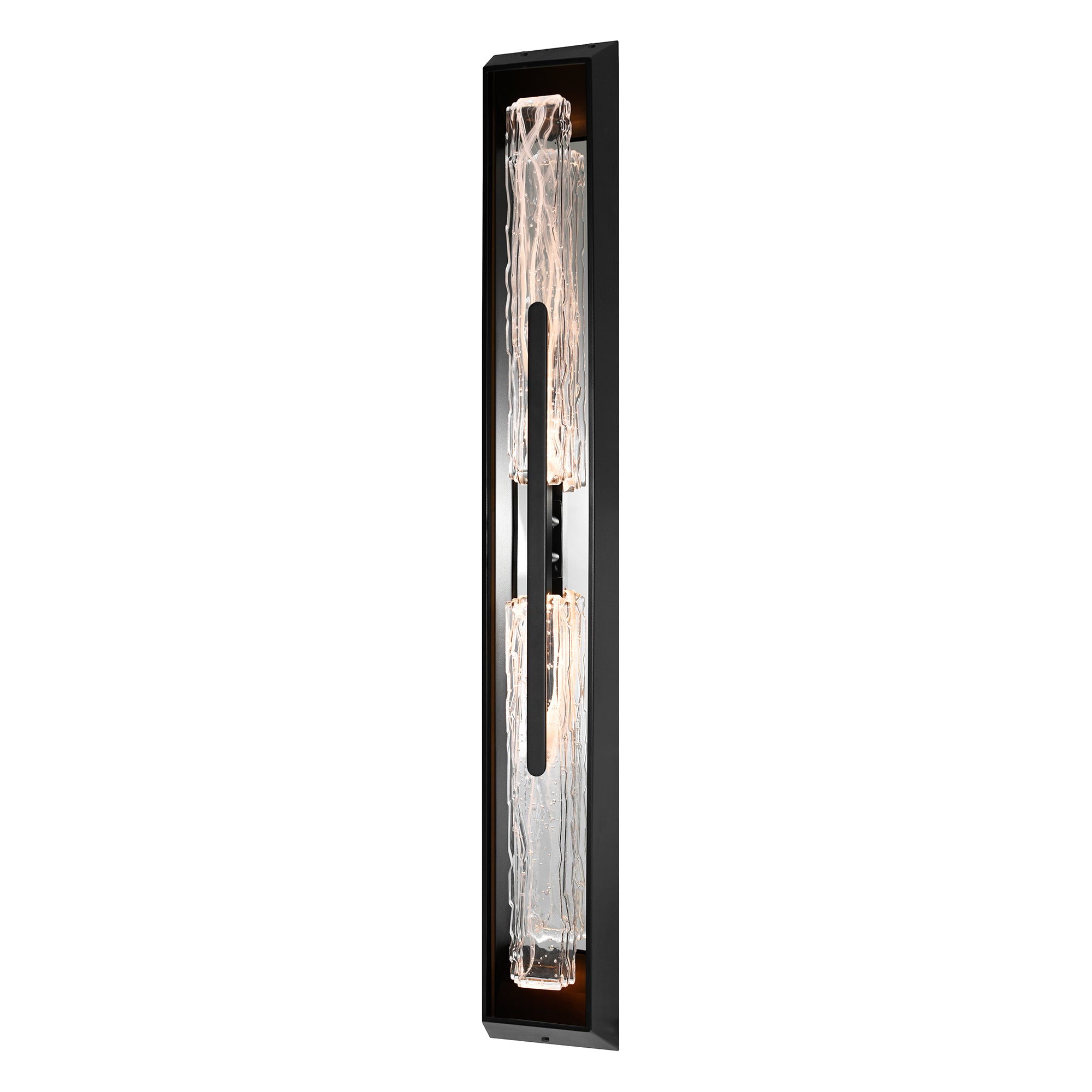 Curva Integrated LED 44in Sand Black Outdoor Wall Light with Handcrafted Glass