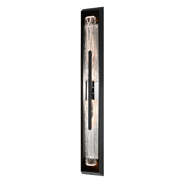 Curva Integrated LED 44in Sand Black Outdoor Wall Light with Handcrafted Glass
