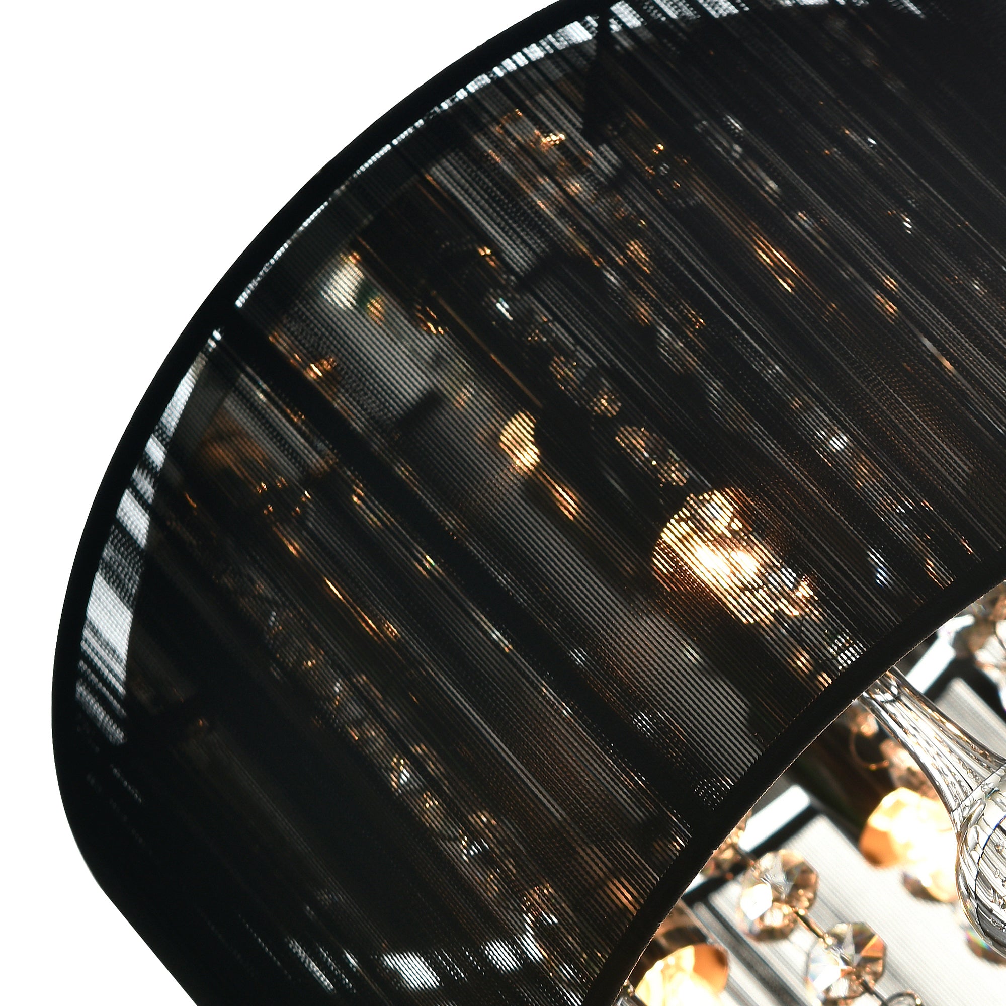 Water Drop 4 Light Chrome Flush Mount With Black Shade