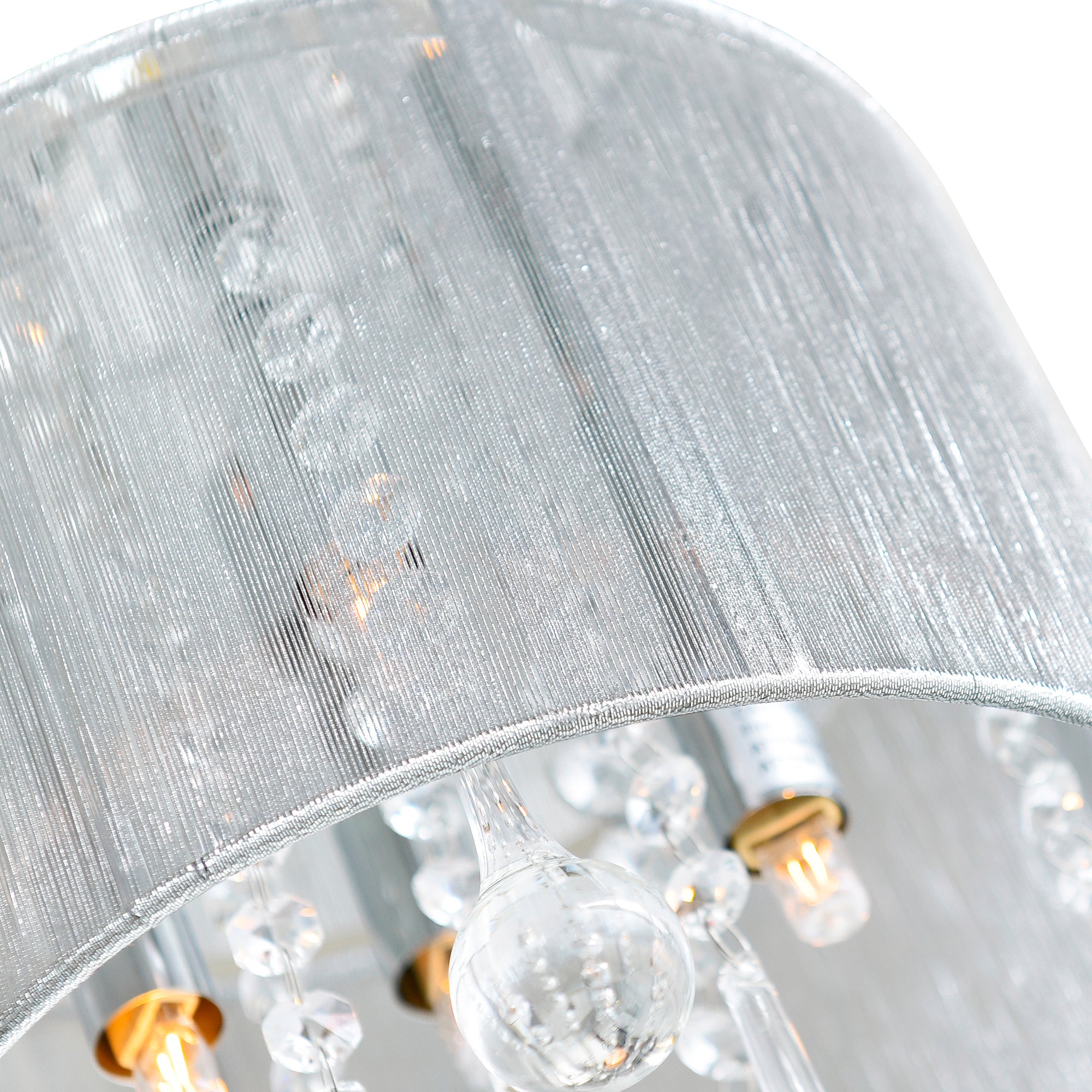 Water Drop 4 Light Chrome Flush Mount With Silver Shade