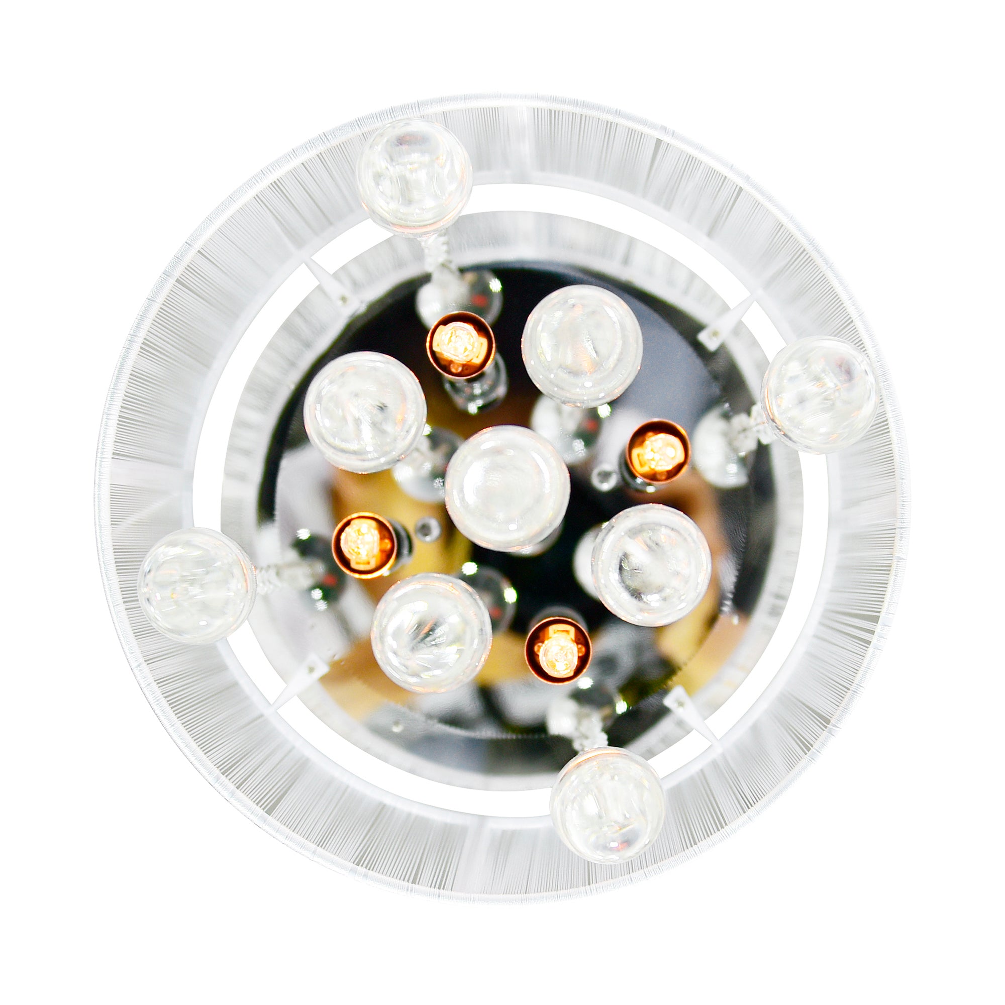 Water Drop 4 Light Chrome Flush Mount With White Shade