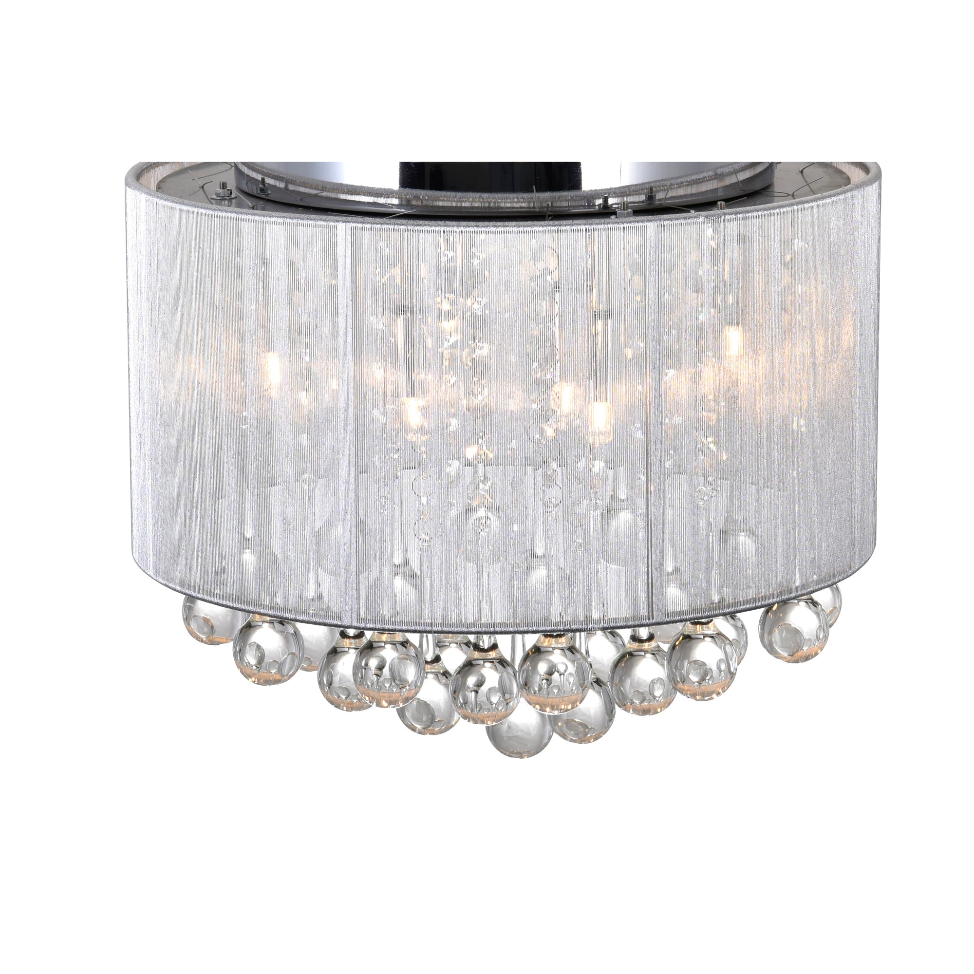 Water Drop 6 Light Chrome Flush Mount With Silver Shade
