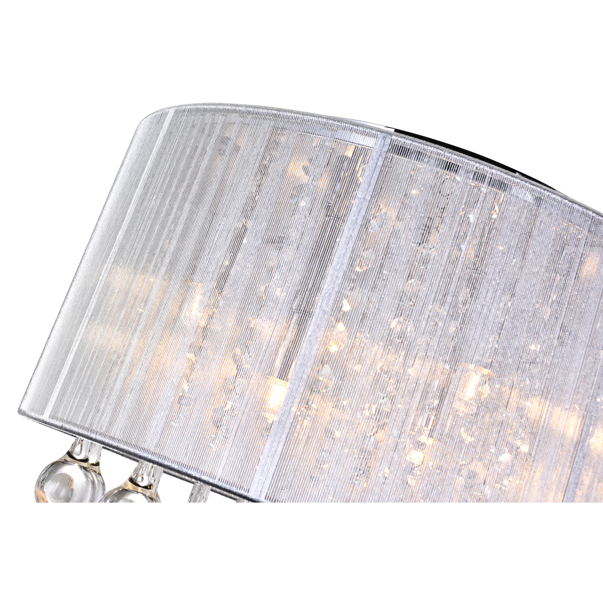 Water Drop 6 Light Chrome Flush Mount With Silver Shade