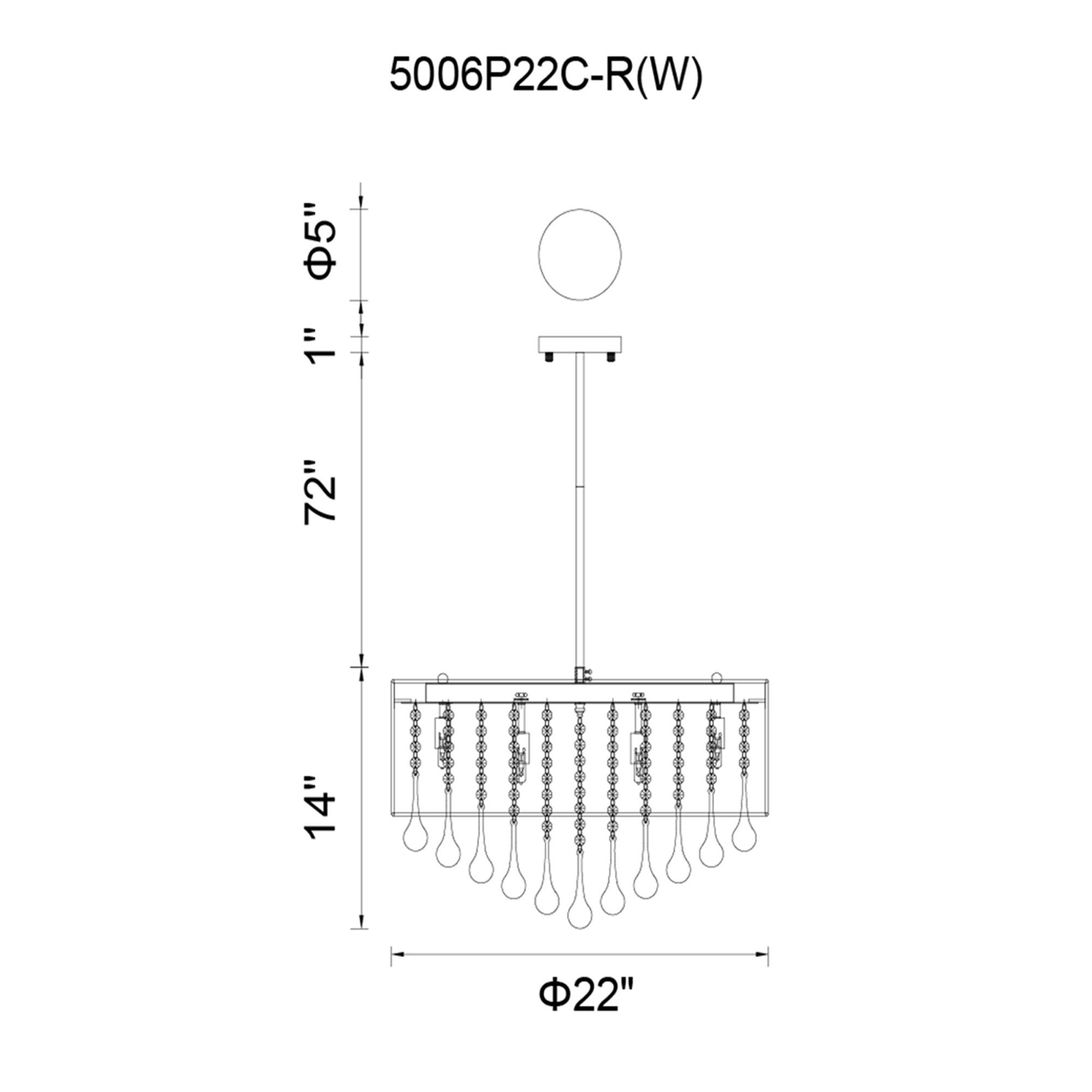 Water Drop 9 Light Chrome Chandelier With White Shade