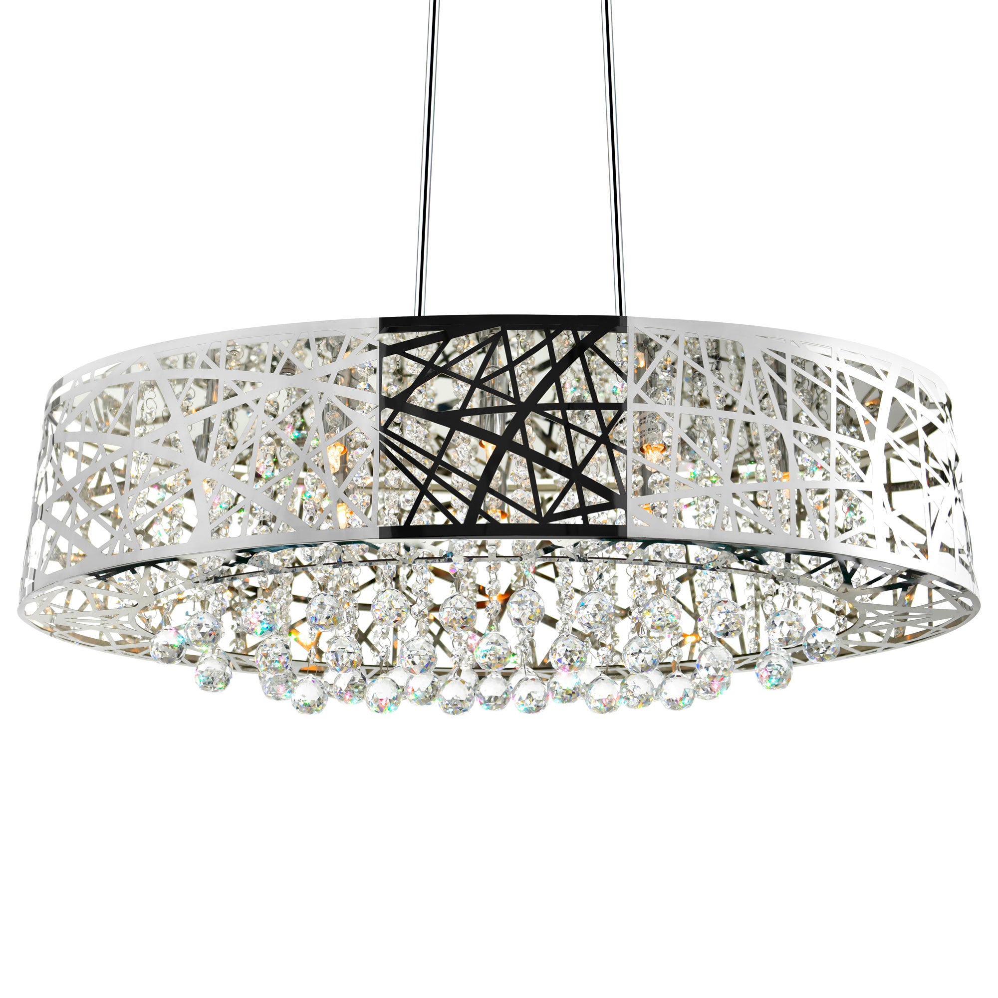 Eternity 8 Light 32in Chrome Drum Shade Chandelier