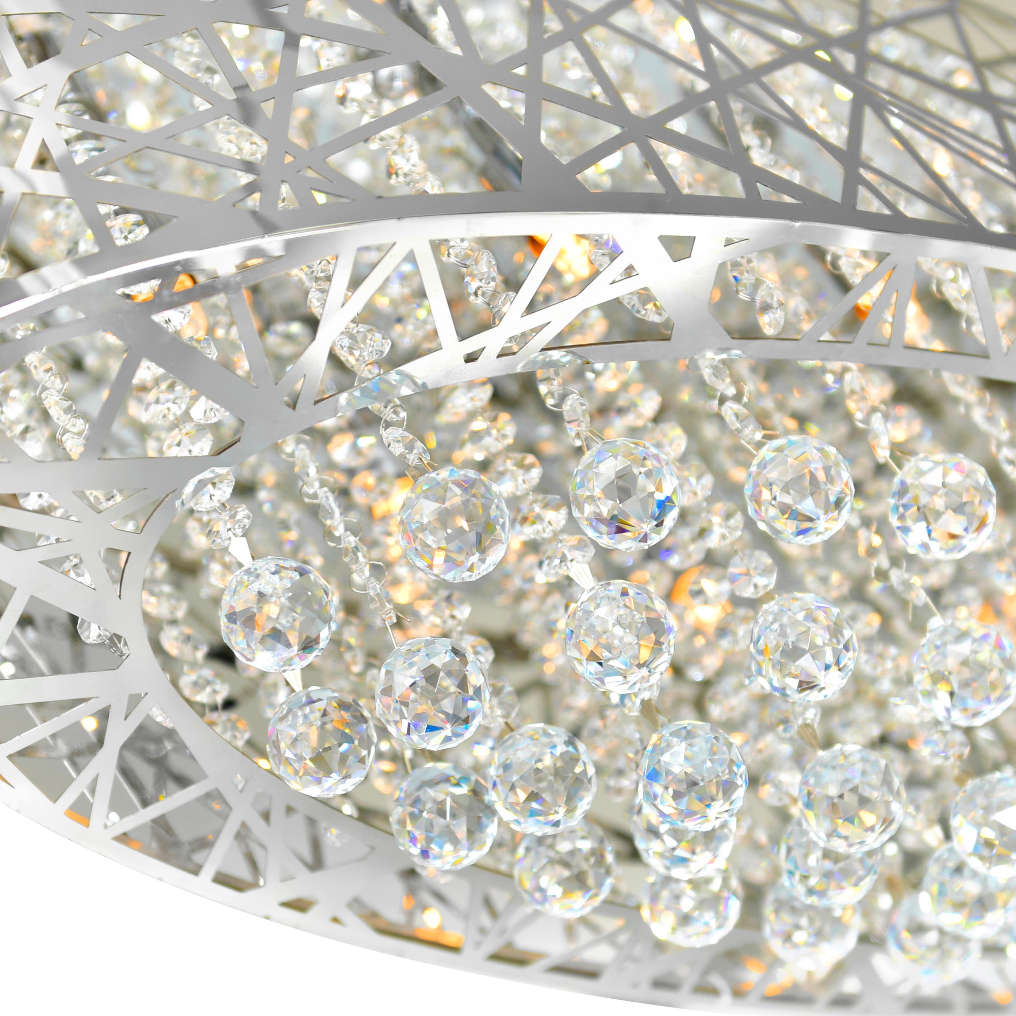 Eternity 8 Light 32in Chrome Drum Shade Chandelier