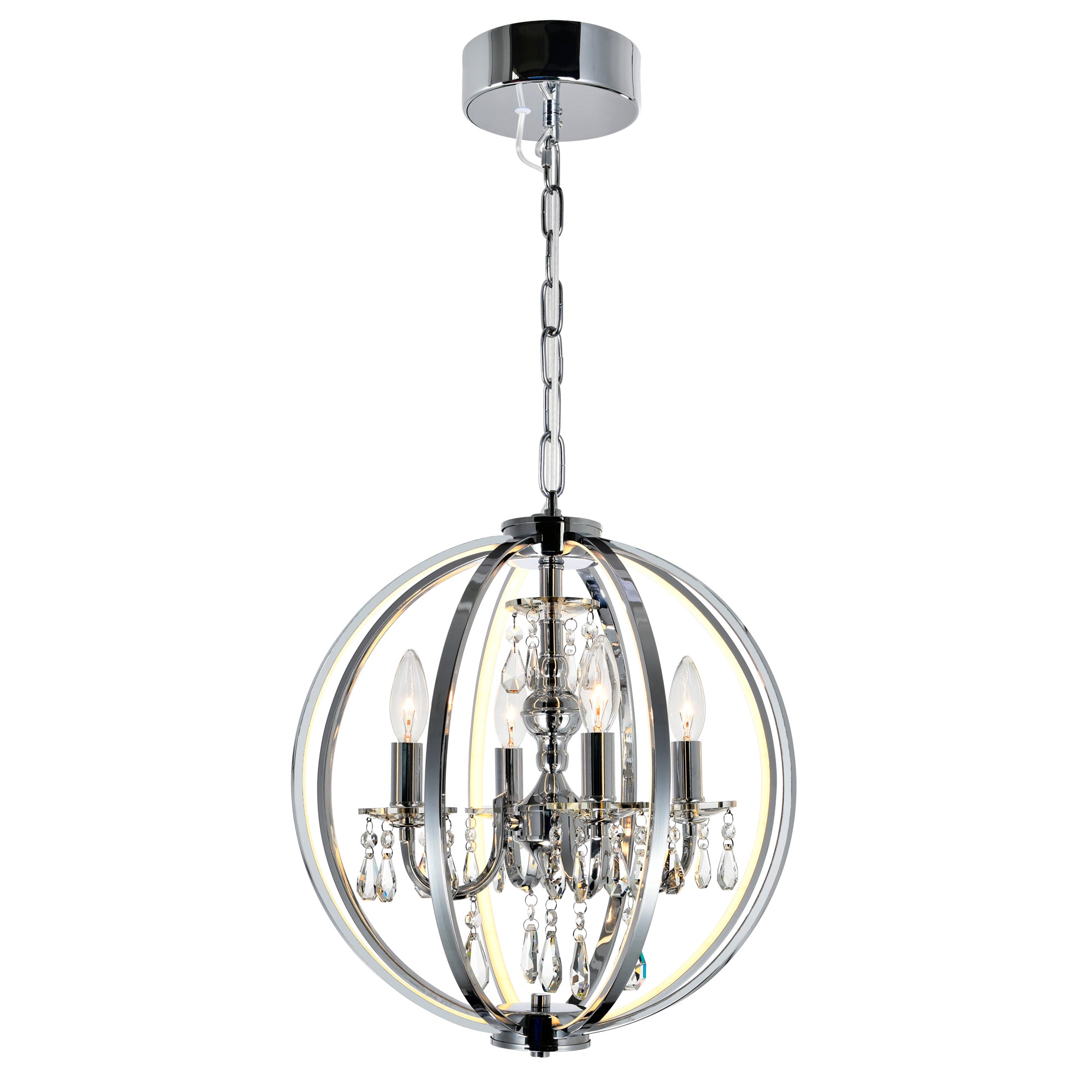 Abia 4 Light Chrome Chandelier