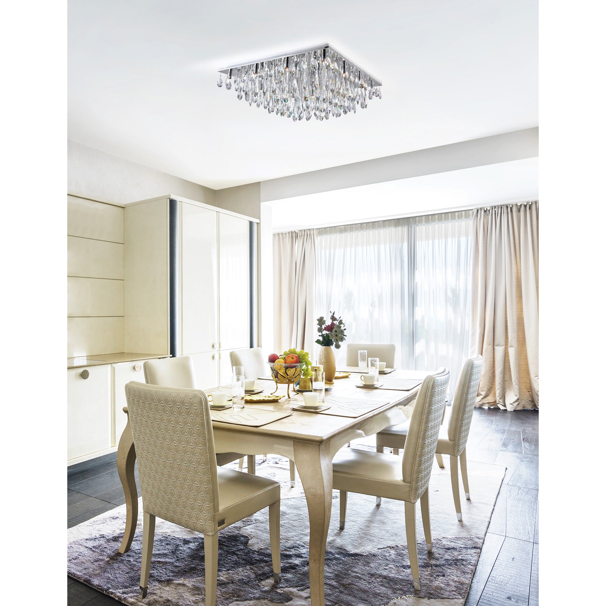 Bianca 20 Light Flush Mount With Chrome Finish