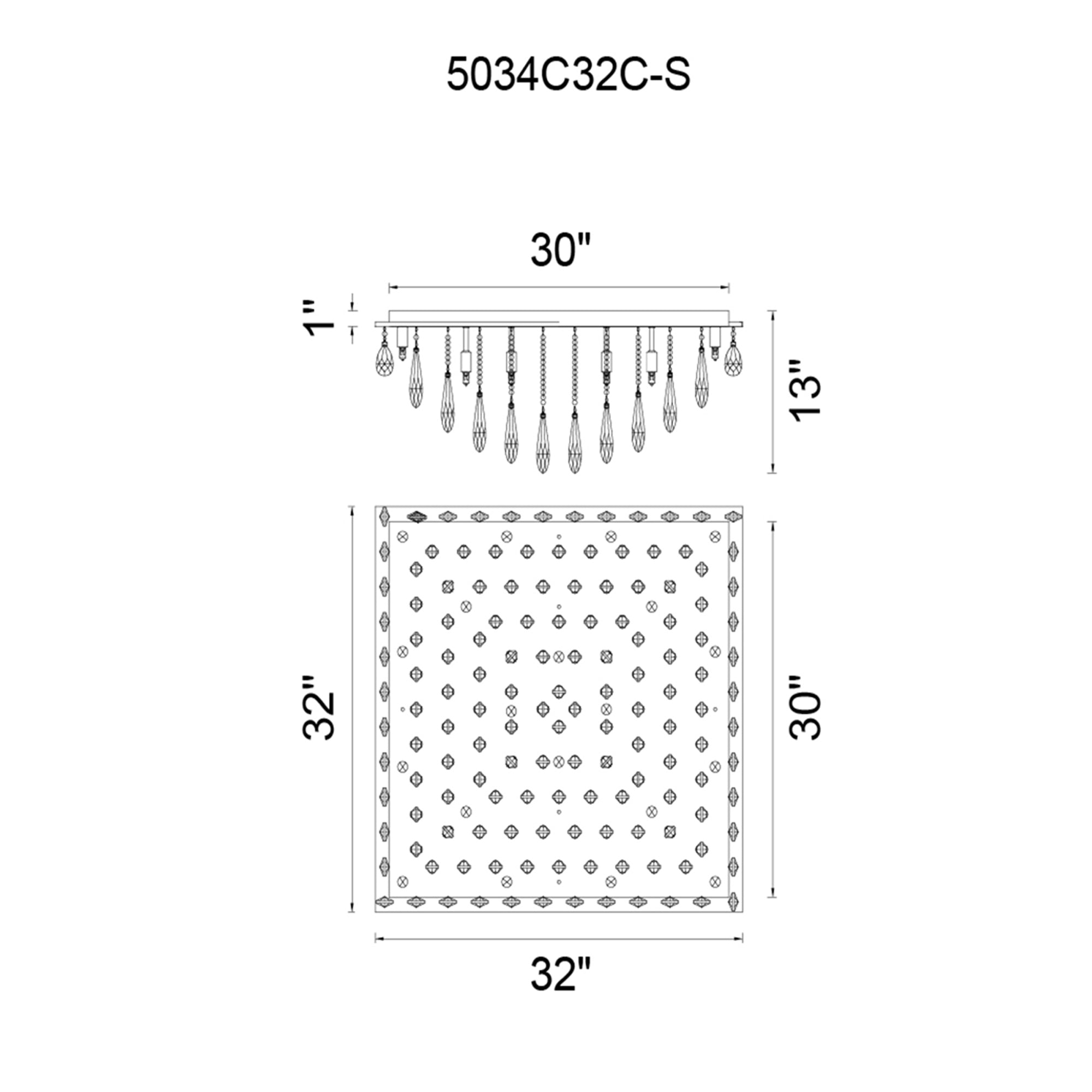 Bianca 20 Light Flush Mount With Chrome Finish