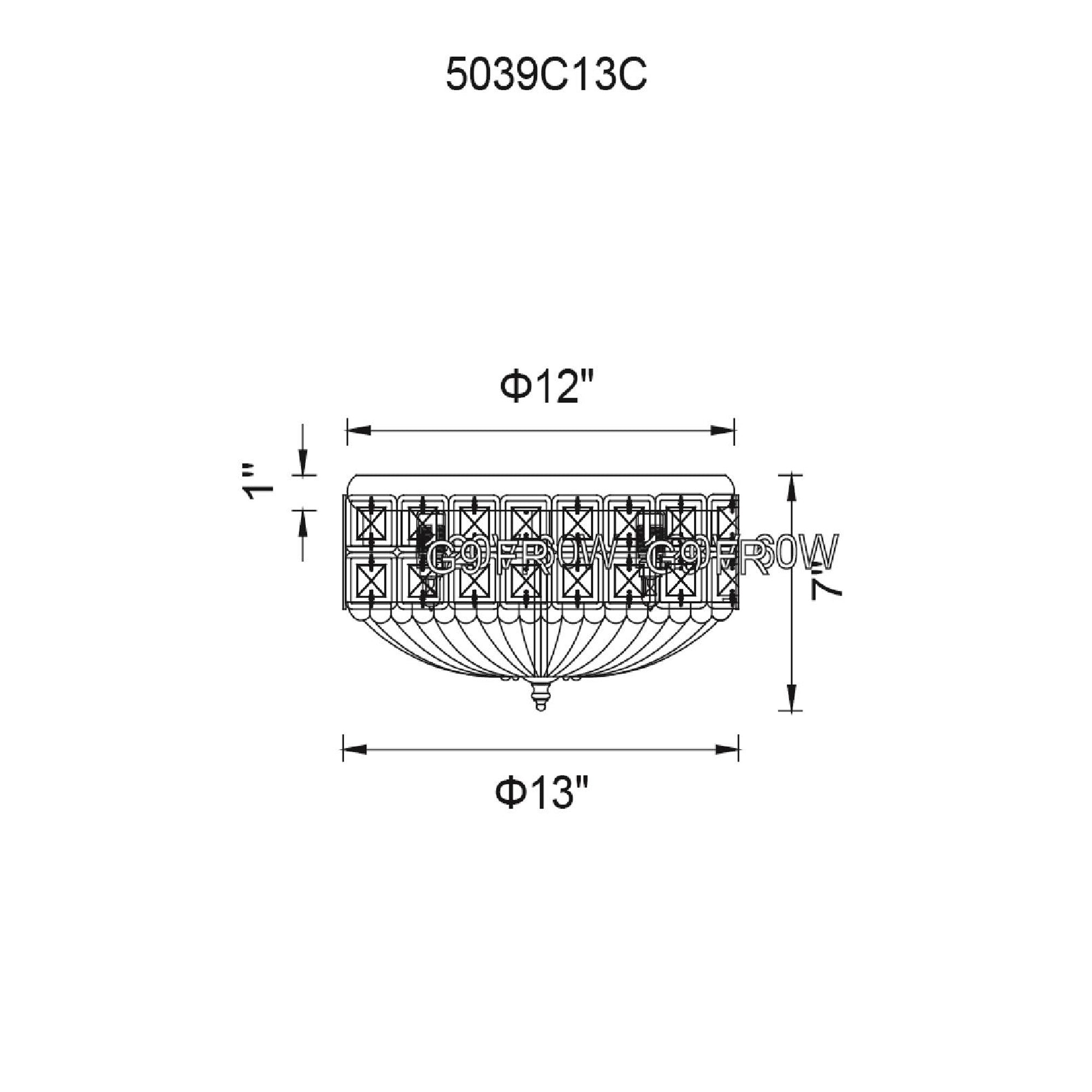 Bloome 4 Light Bowl Flush Mount With Chrome Finish