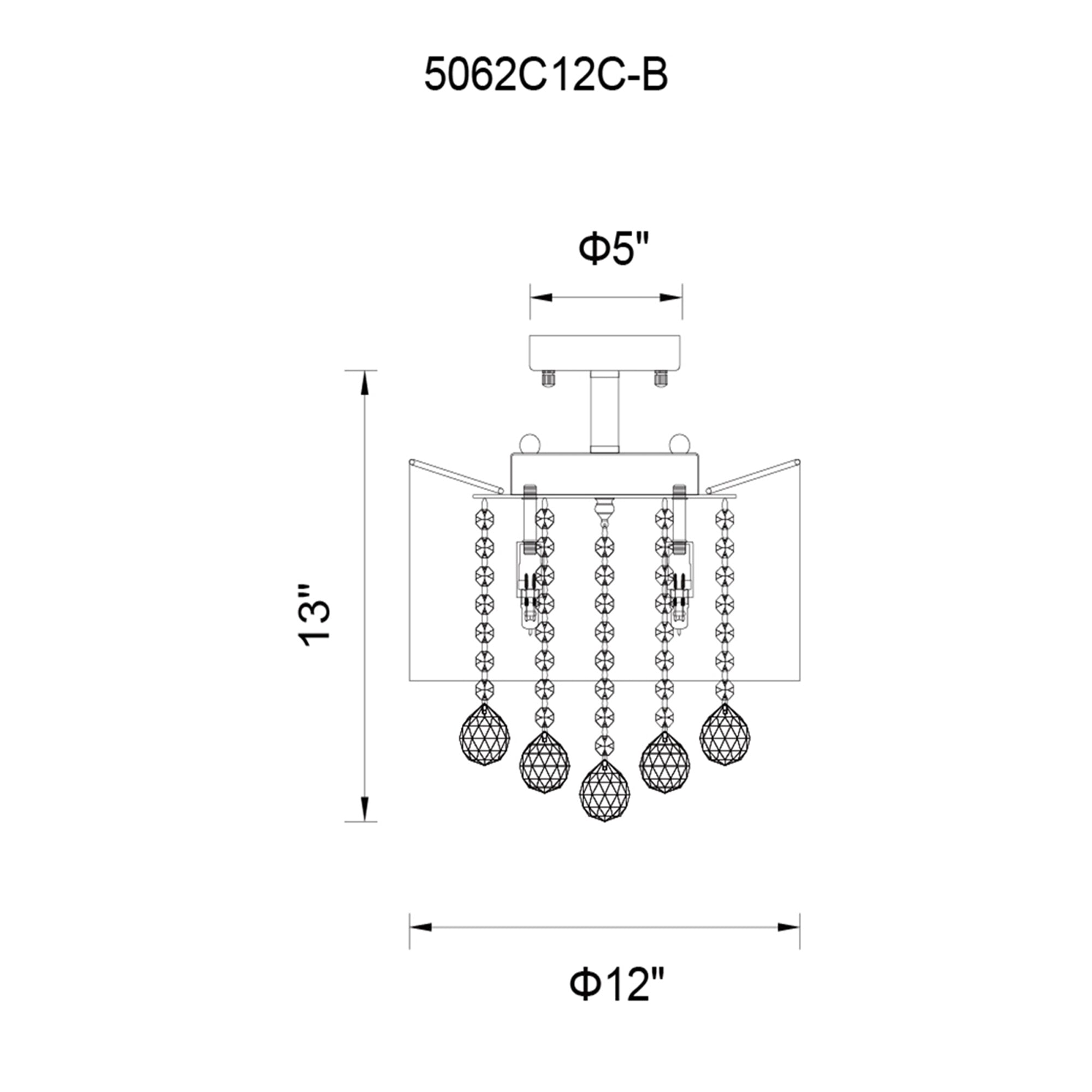 Radiant 3 Light 12in Chrome Drum Shade Flush Mount with Black Shade