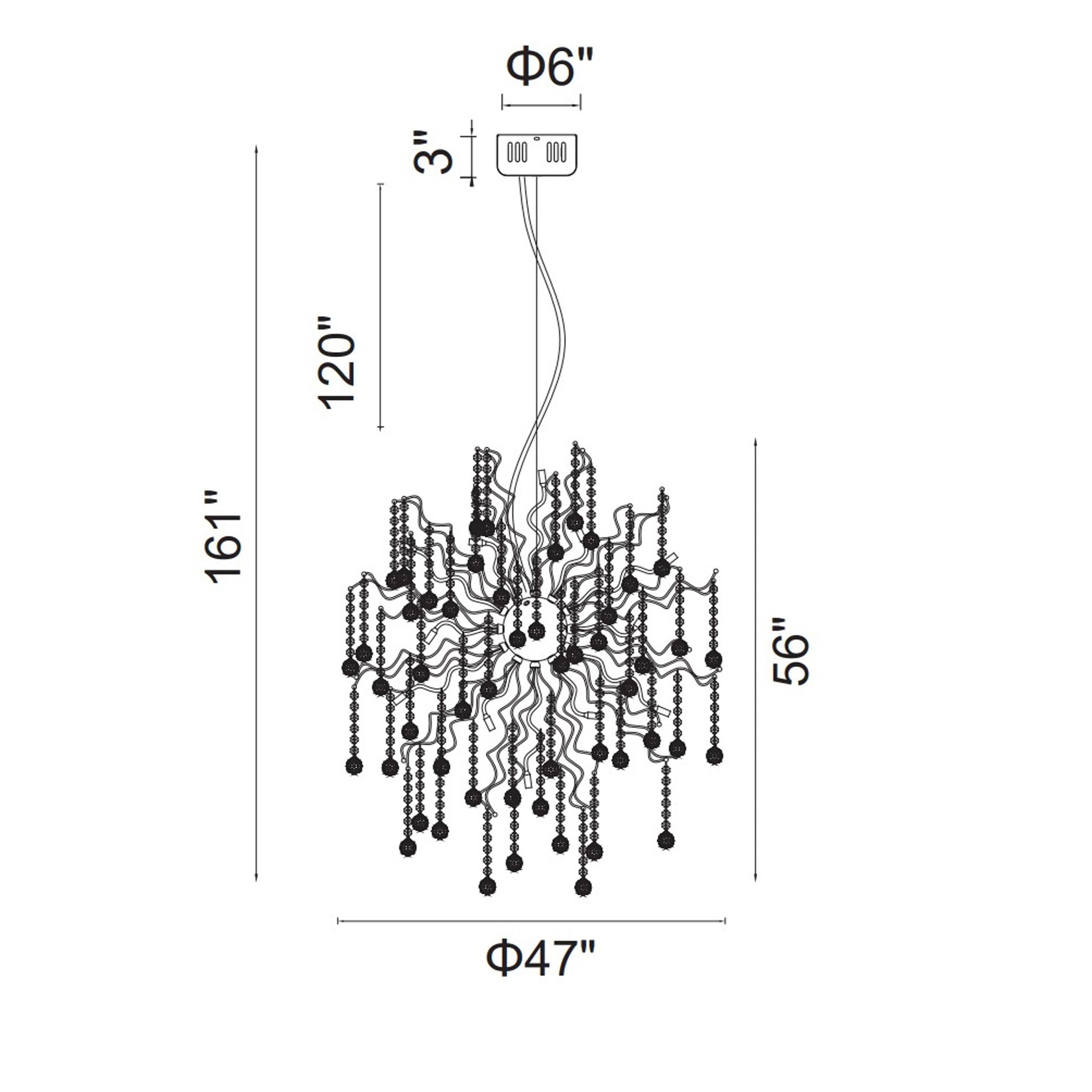 Cherry Blossom 48 Light Chandelier With Chrome Finish