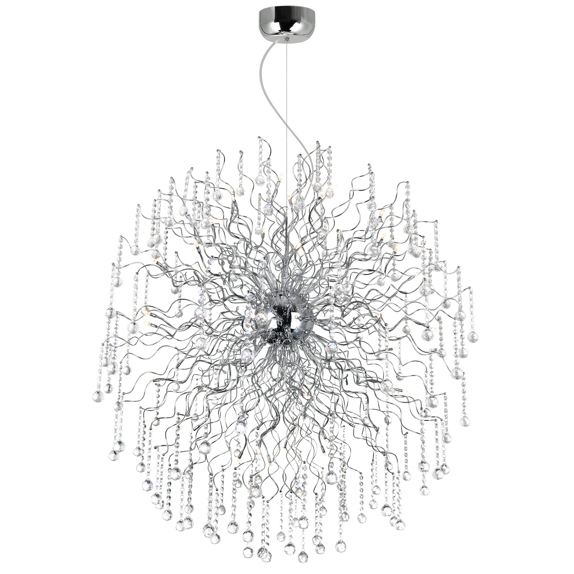 Cherry Blossom 48 Light Chandelier With Chrome Finish