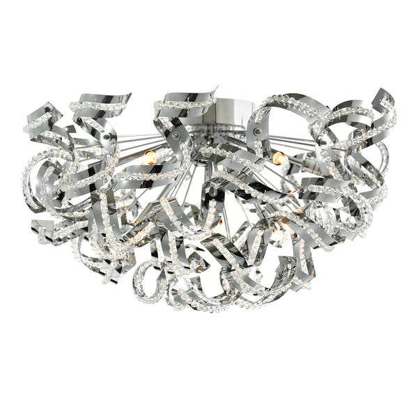 Swivel 13 Light 22in Chrome Flush Mount