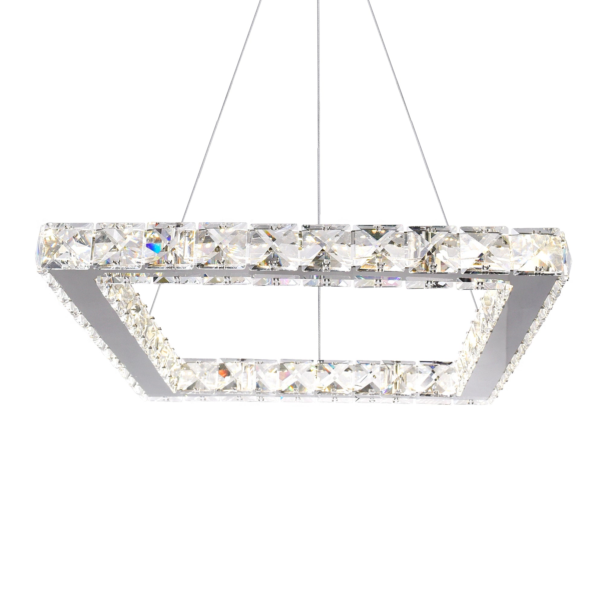 Ring LED Chandelier With Chrome Finish