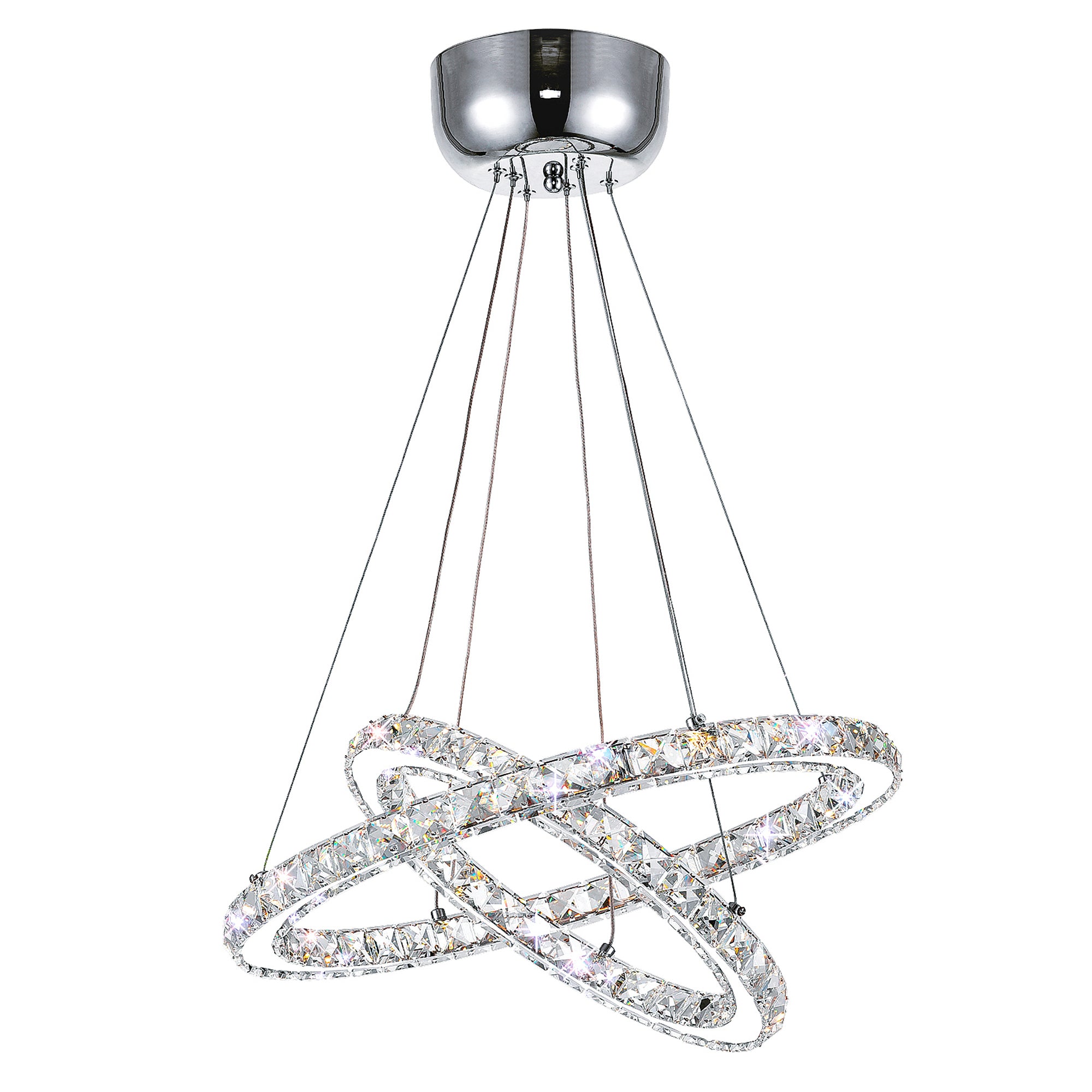Ring Integrated LED 2-Ring 24in Chrome Chandelier
