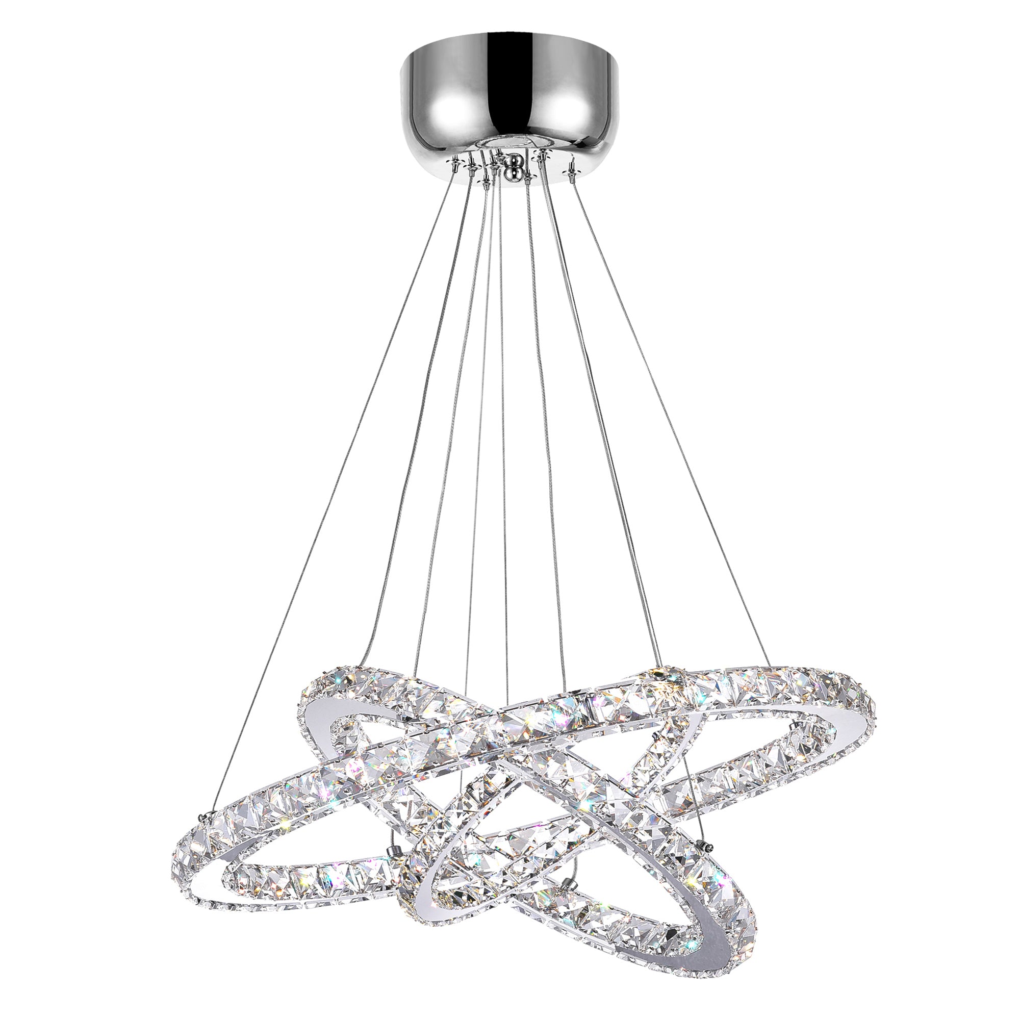 Ring Integrated LED 3-Ring 32in Chrome Chandelier