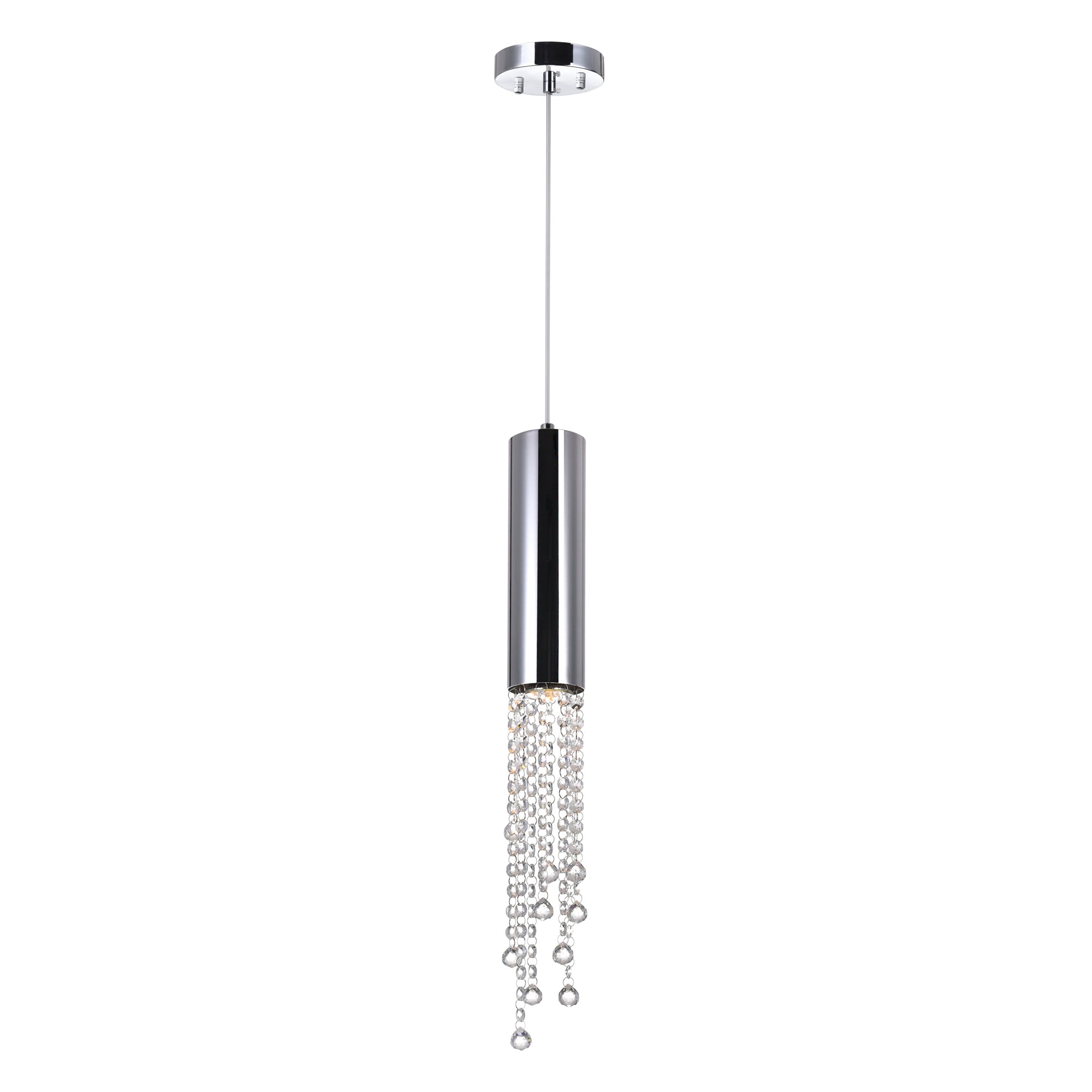 Extended 1 Light 5in Chrome Down Mini Pendant