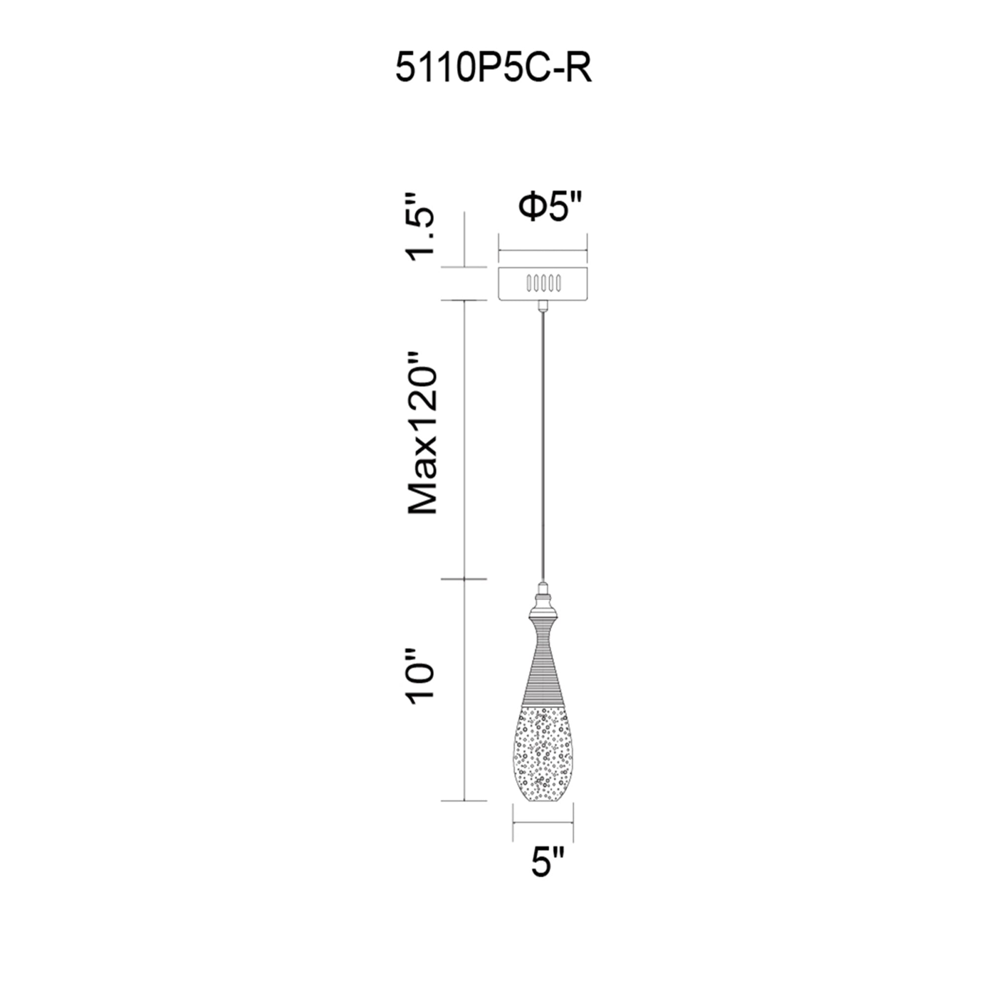 Dior LED Down Mini Pendant With Chrome Finish