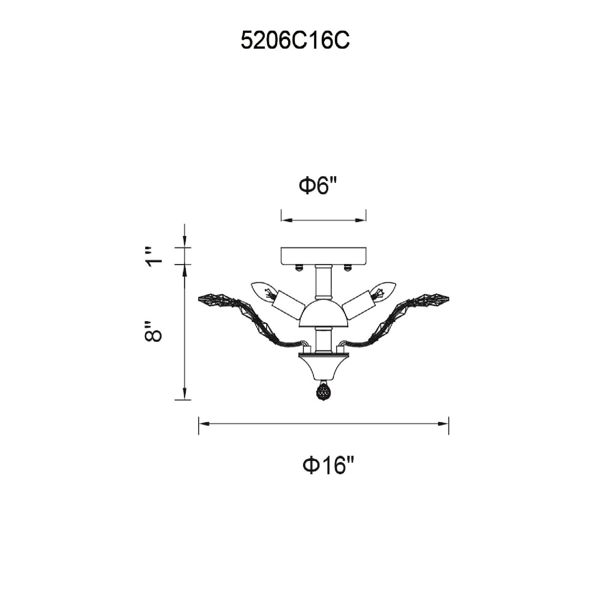 Ivy 3 Light 16in Chrome Drum Shade Flush Mount