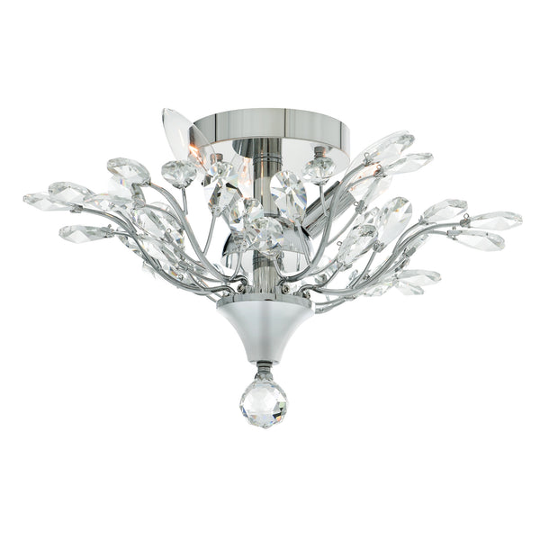 Ivy 3 Light 16in Chrome Drum Shade Flush Mount