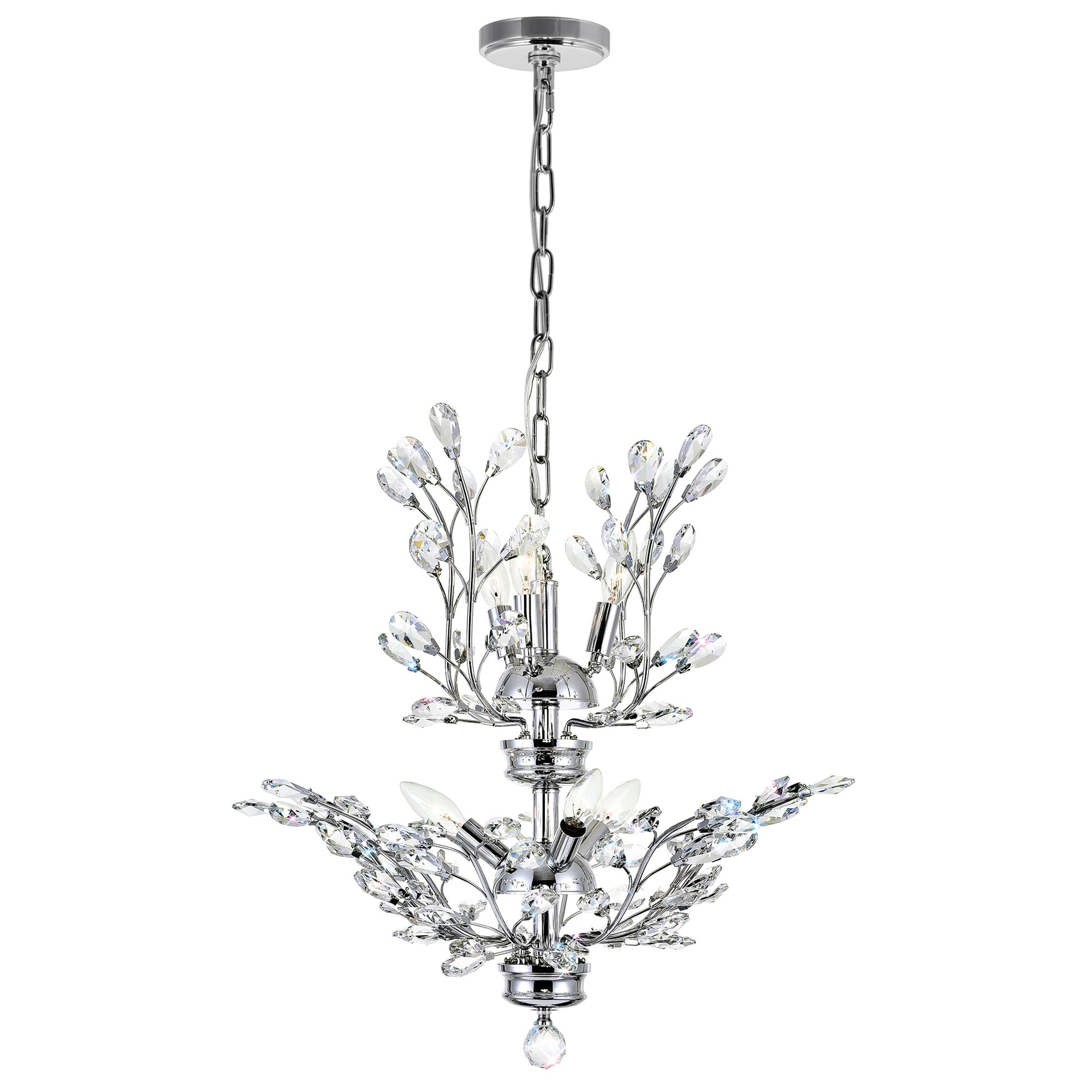 Ivy 6 Light 22in Chrome Chandelier