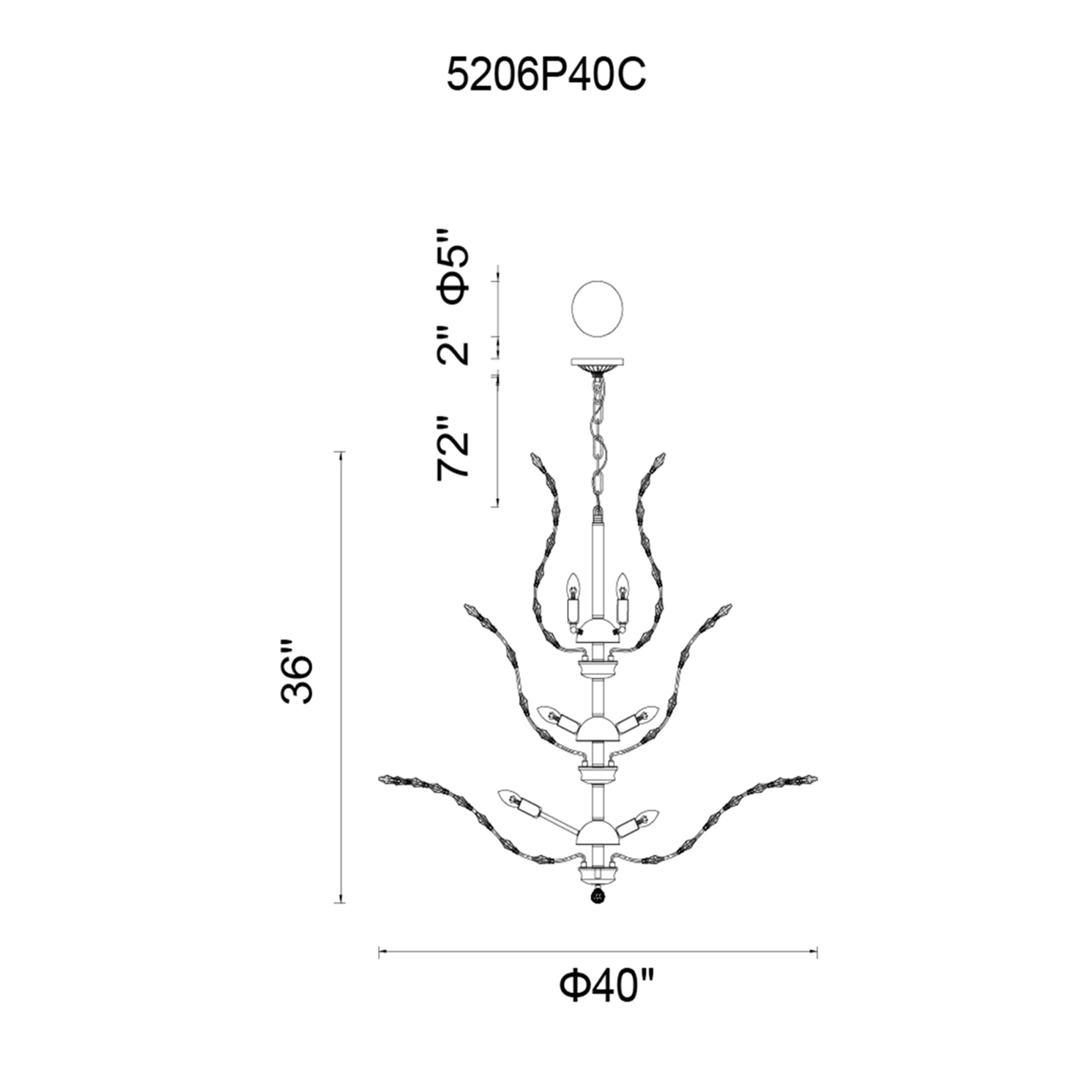 Ivy 18 Light 40in Chrome Chandelier