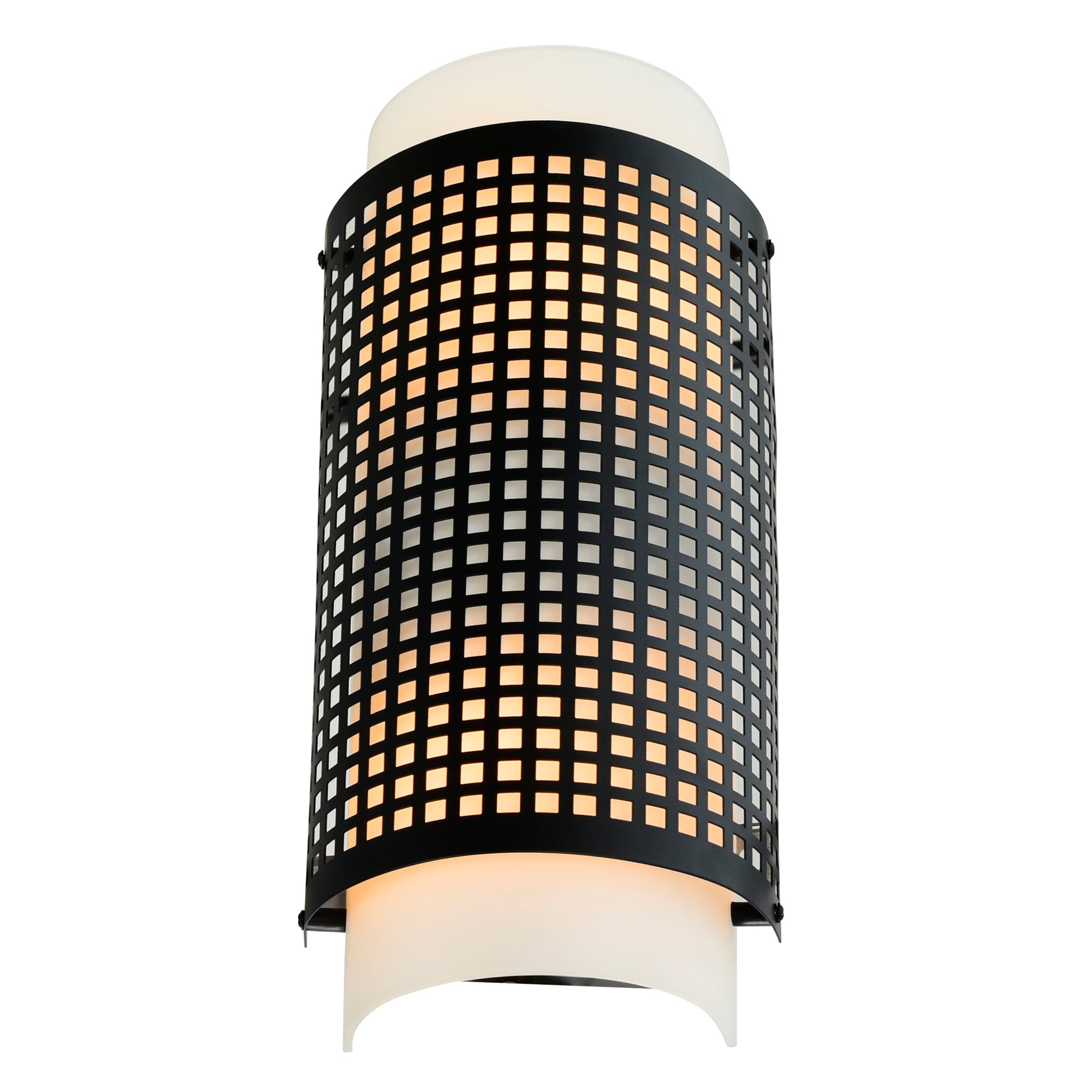 Checkered 2 Light Wall Sconce With Black Finish