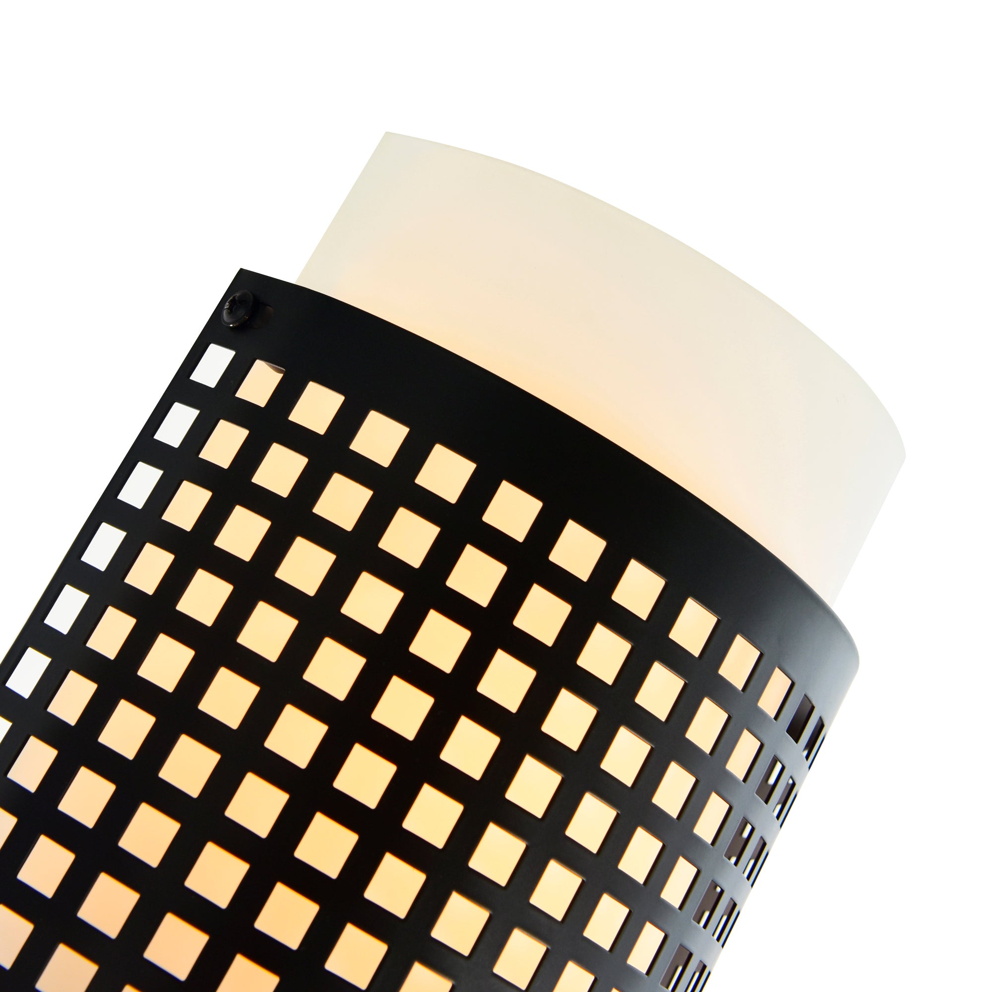 Checkered 2 Light Wall Sconce With Black Finish