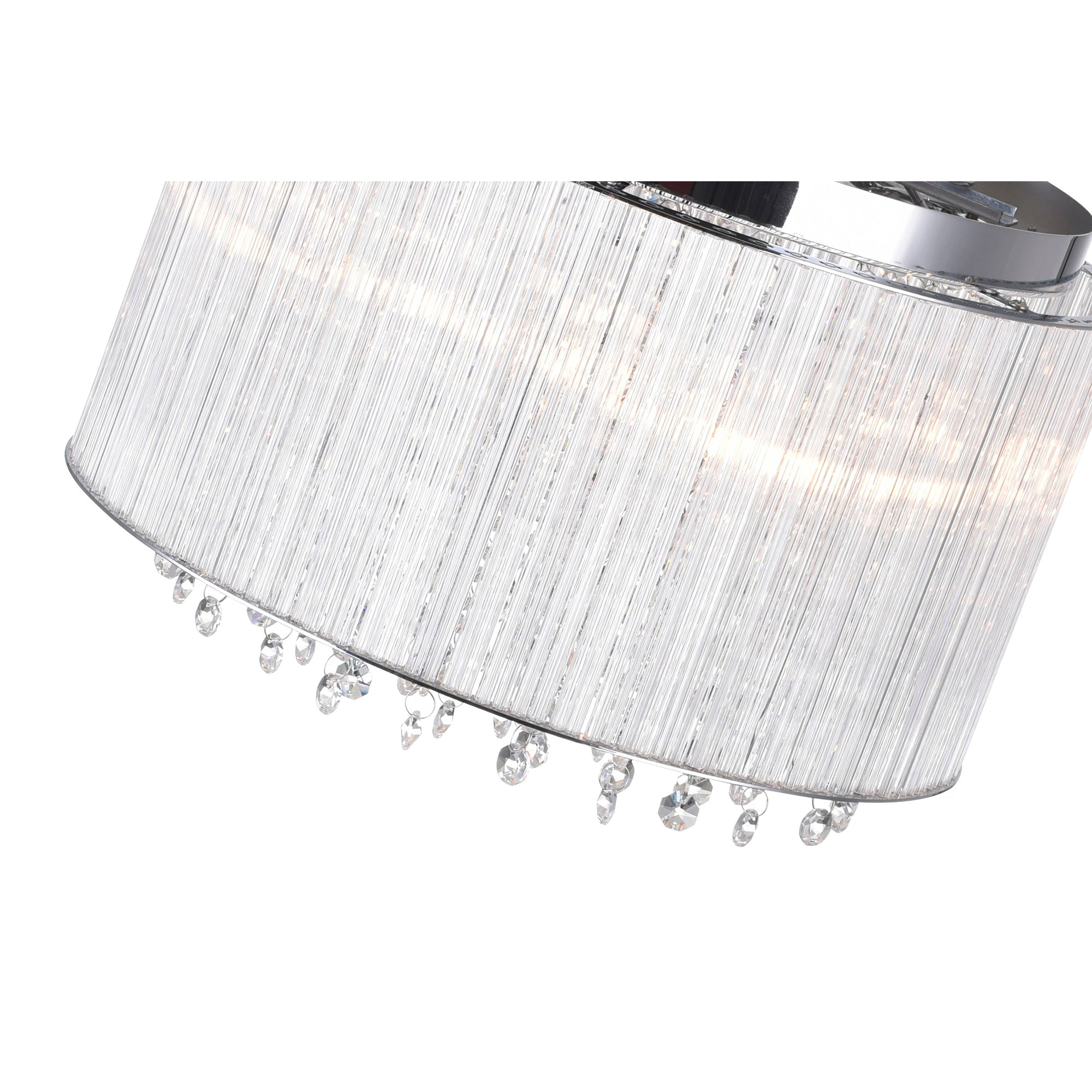 Spring Morning 6 Light Drum Shade Flush Mount With Chrome Finish