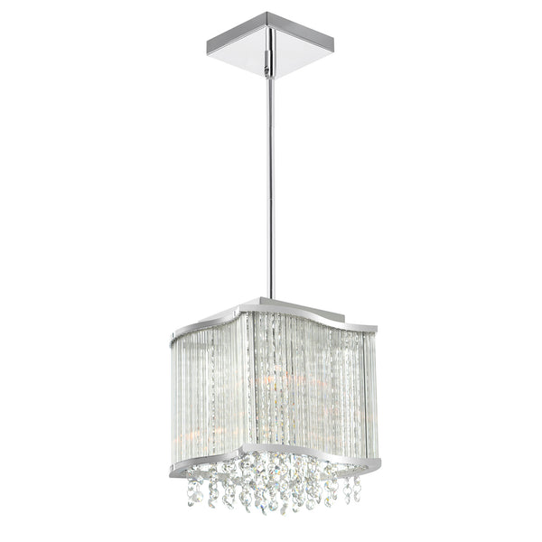 Elsa 3 Light 10in Chrome Drum Shade Mini Pendant