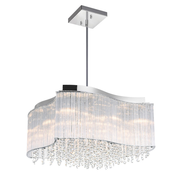 Elsa 10 Light 20in Chrome Drum Shade Chandelier
