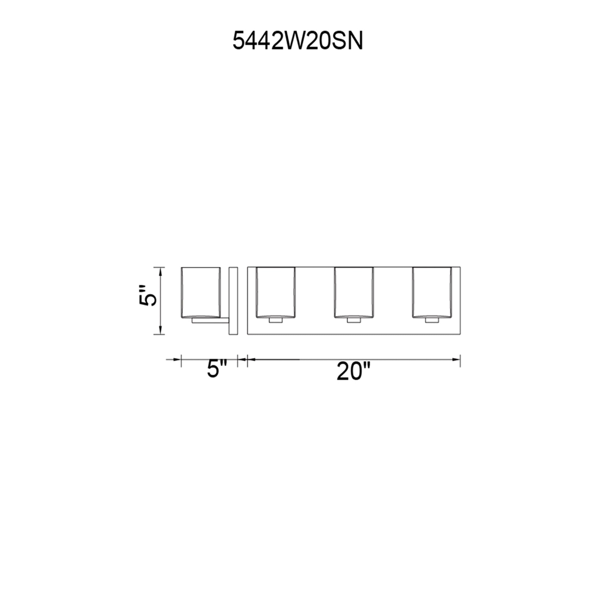 Cristini 3 Light Satin Nickel Vanity Light