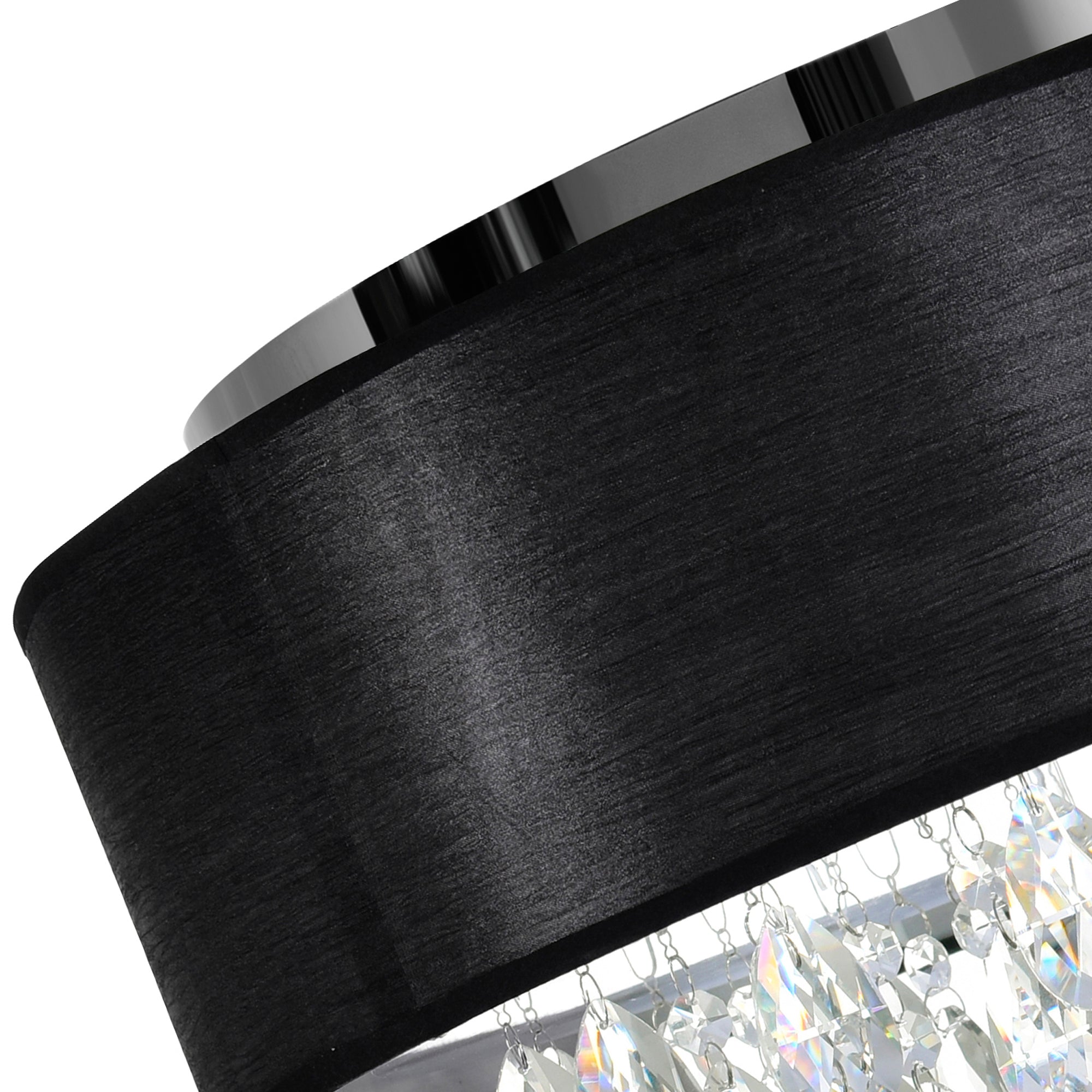 Dash 4 Light 18in Chrome Flush Mount with Black Shade