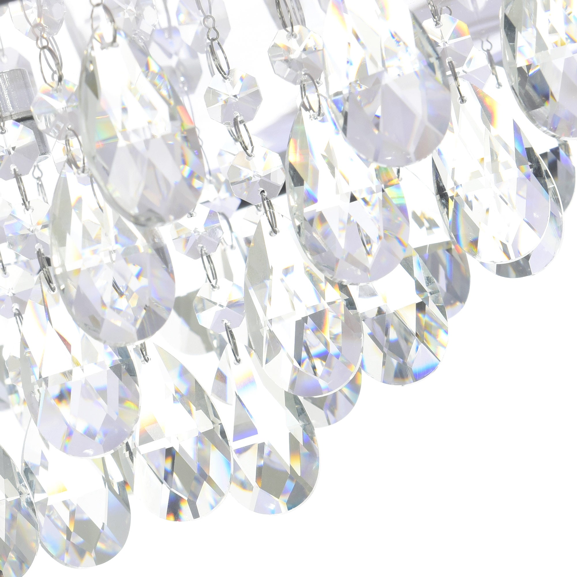 Dash 4 Light 18in Chrome Flush Mount with Off White Shade