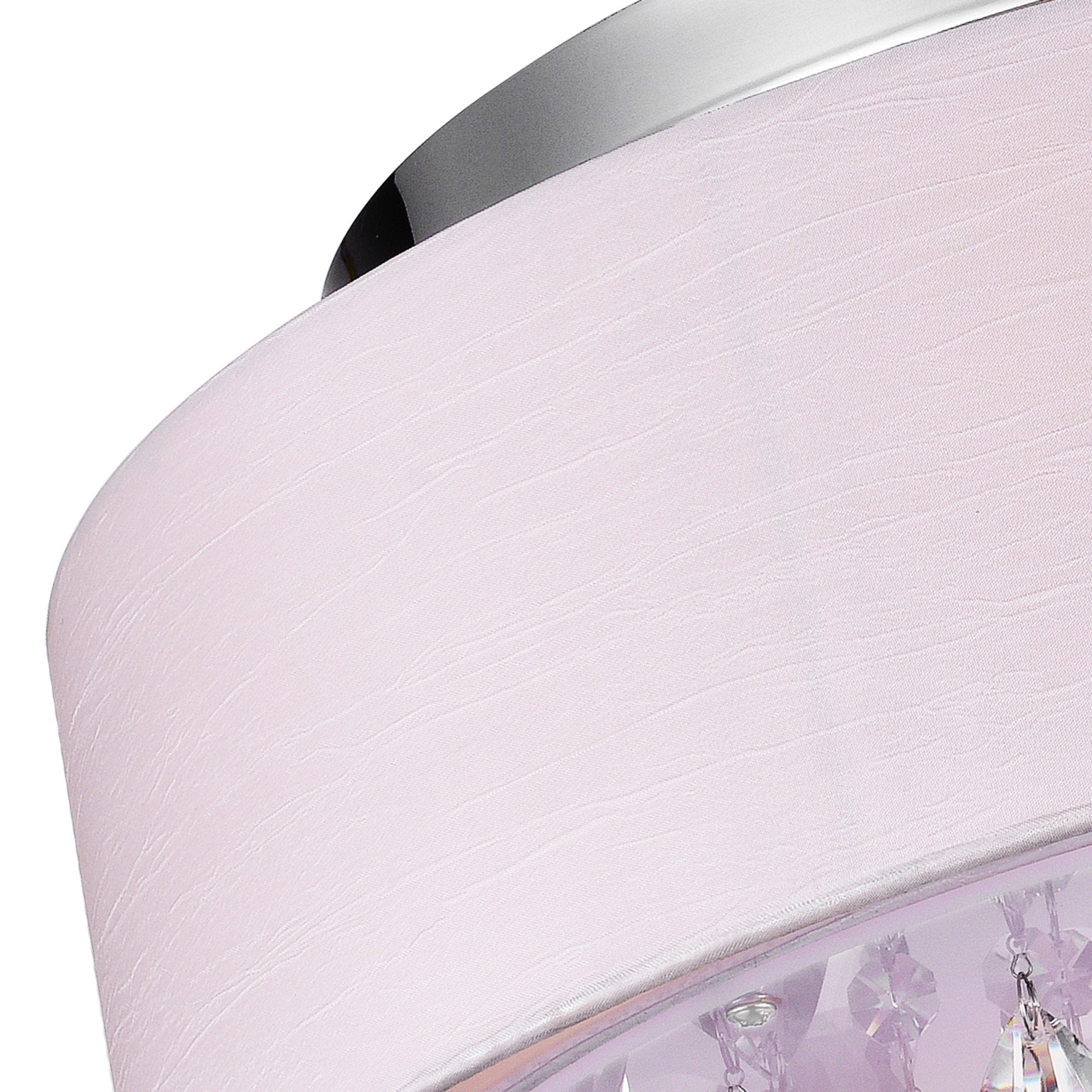 Dash 4 Light 18in Chrome Flush Mount with Off White Shade