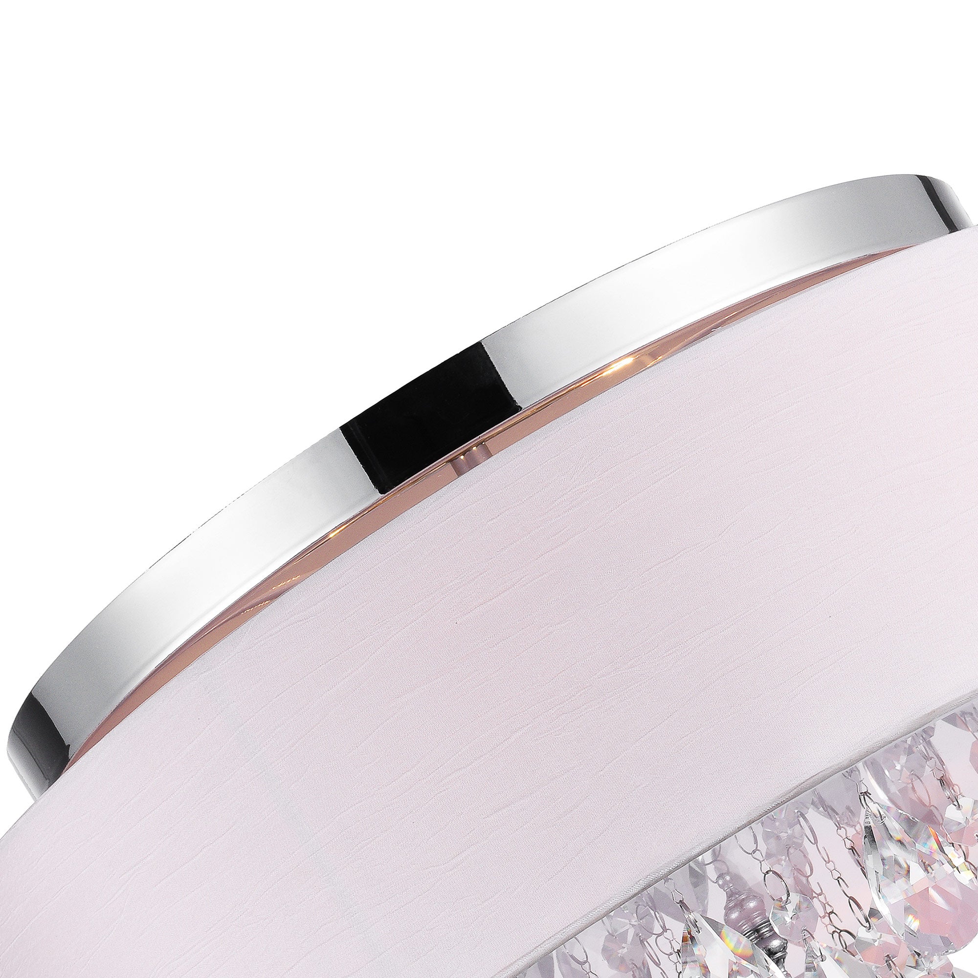 Dash 4 Light 18in Chrome Flush Mount with Off White Shade