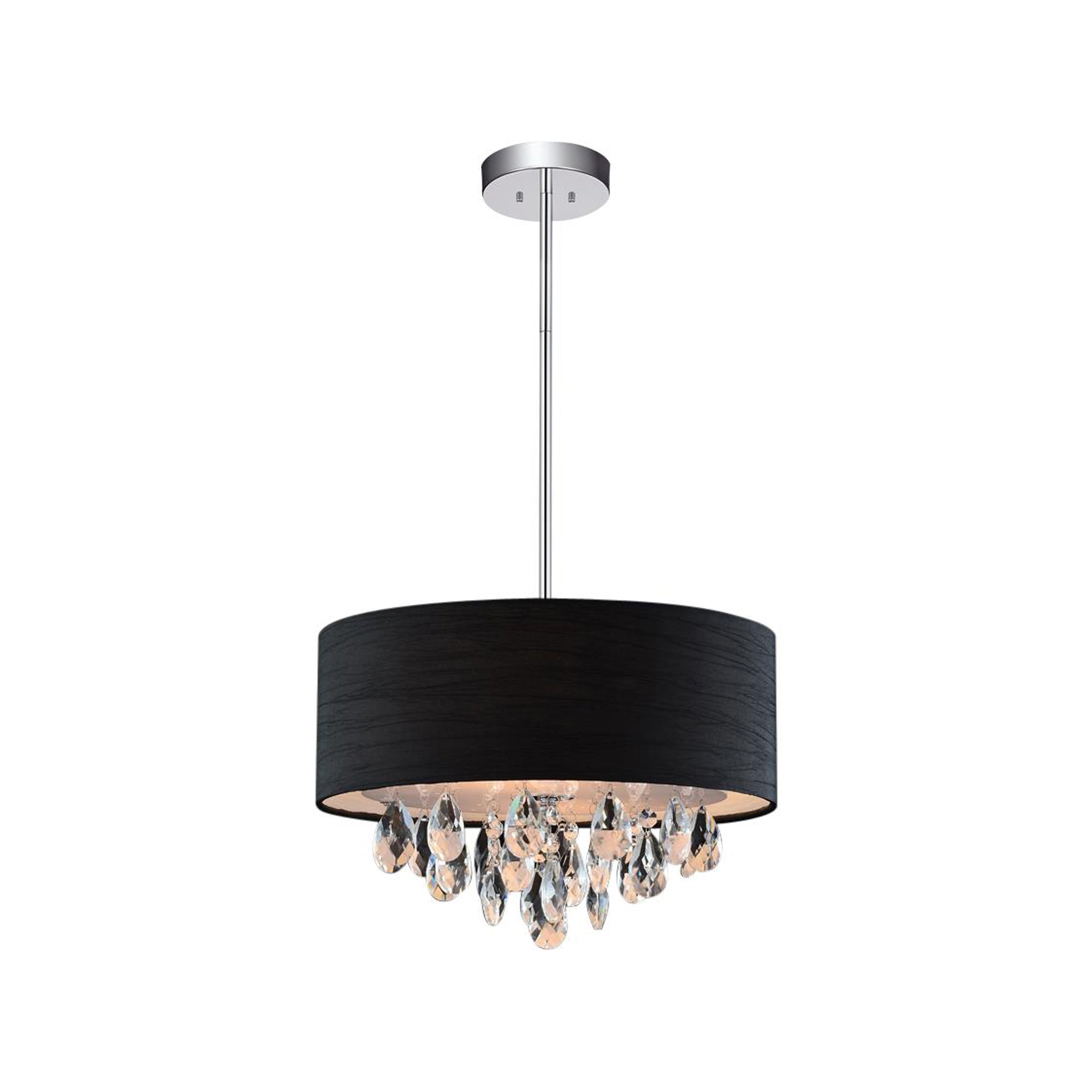 Dash 3 Light 14in Chrome Chandelier with Black Shade