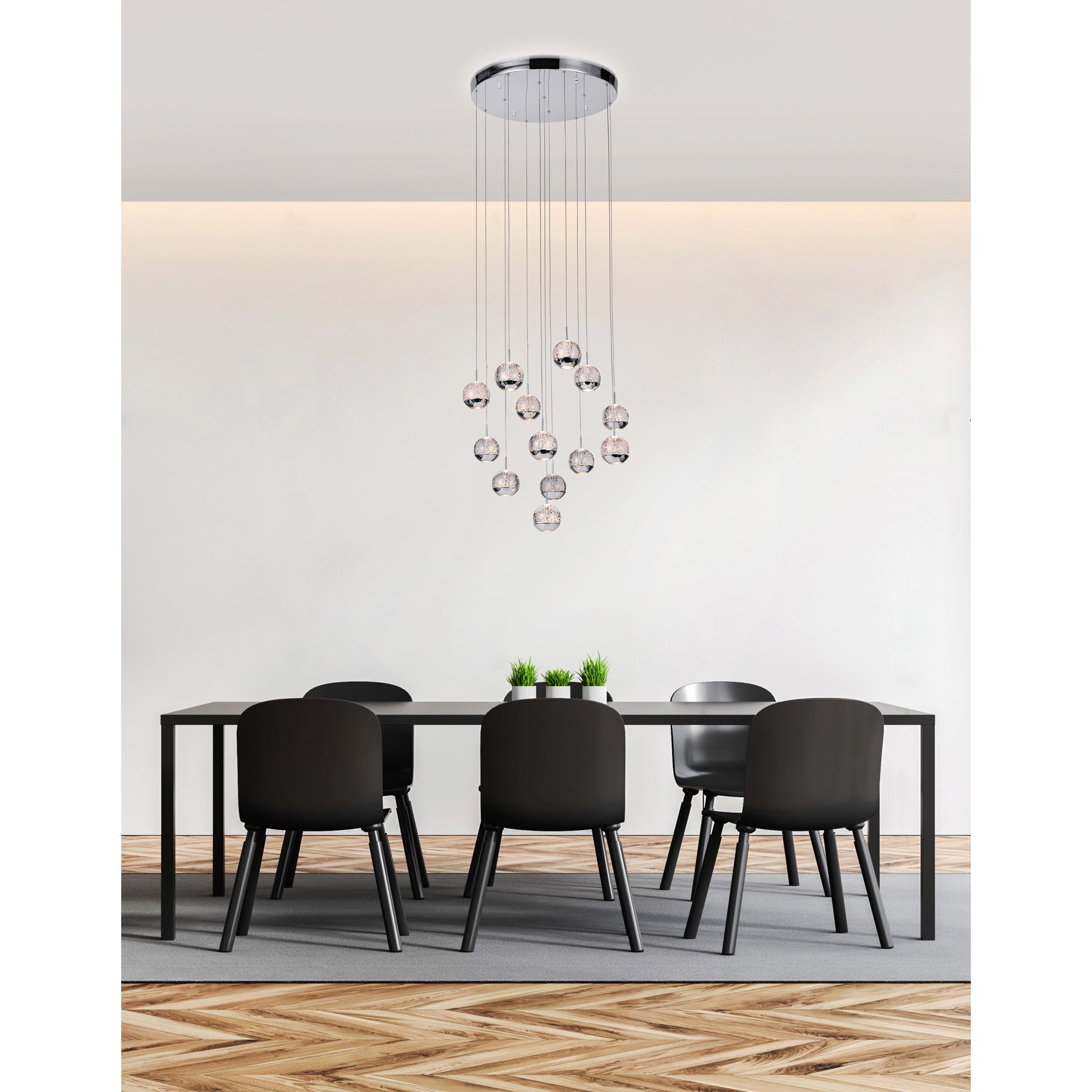 Perrier 13 Light 24in Chrome Multi Light Pendant