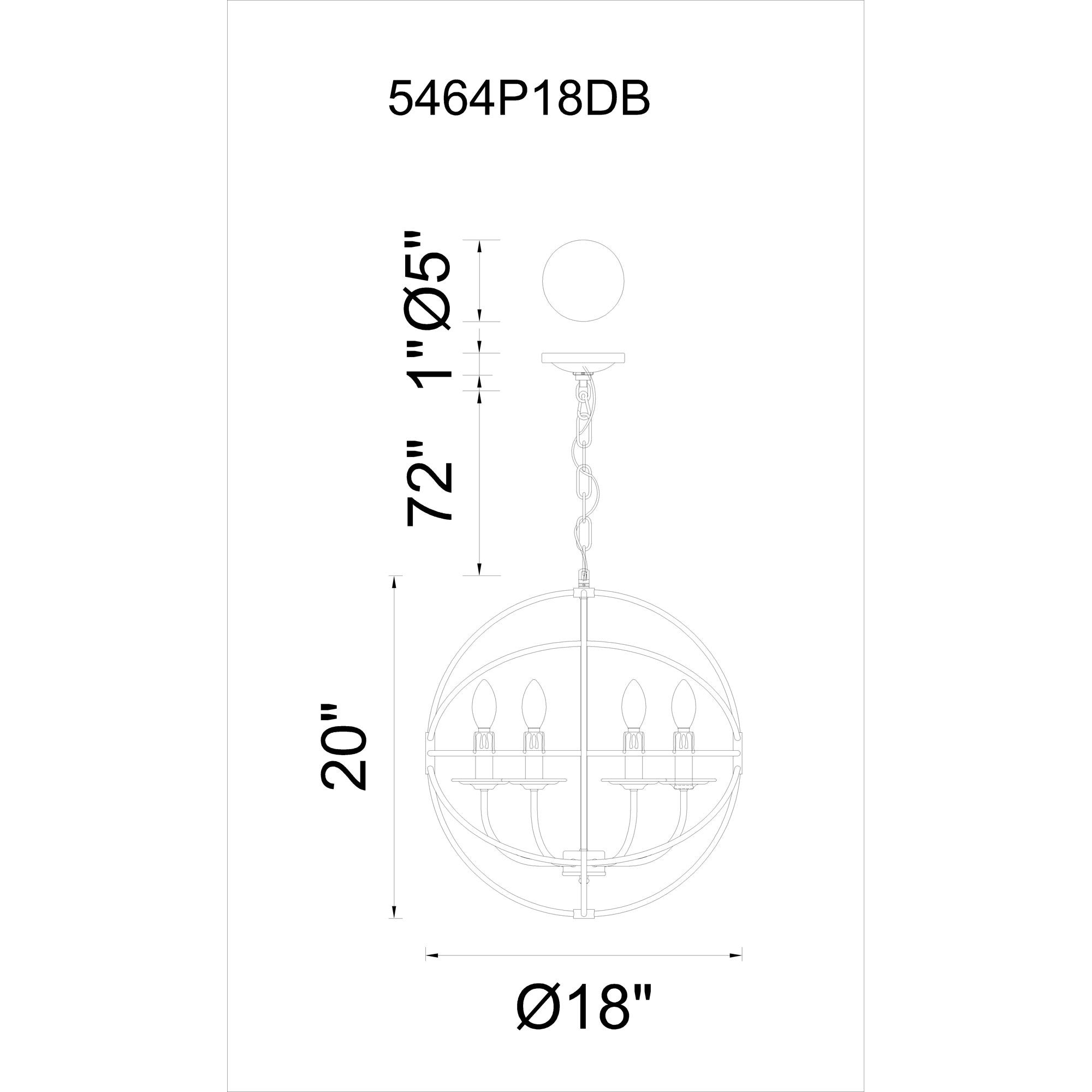 Arza 6 Light Up Chandelier With Brown Finish