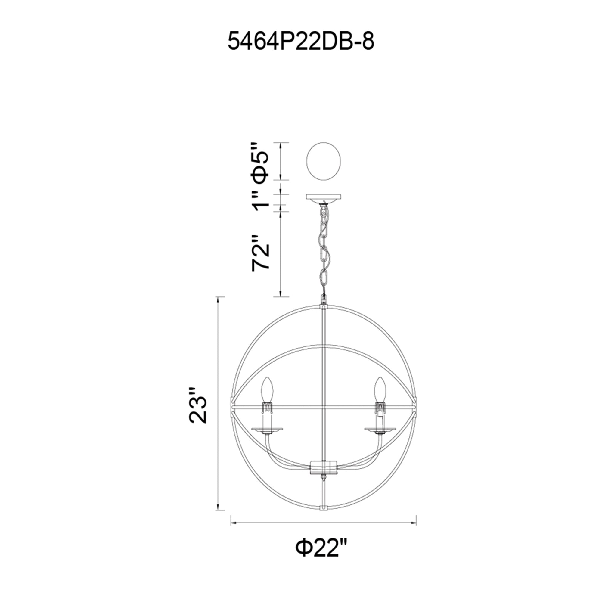 Arza 8 Light Up Chandelier With Brown Finish