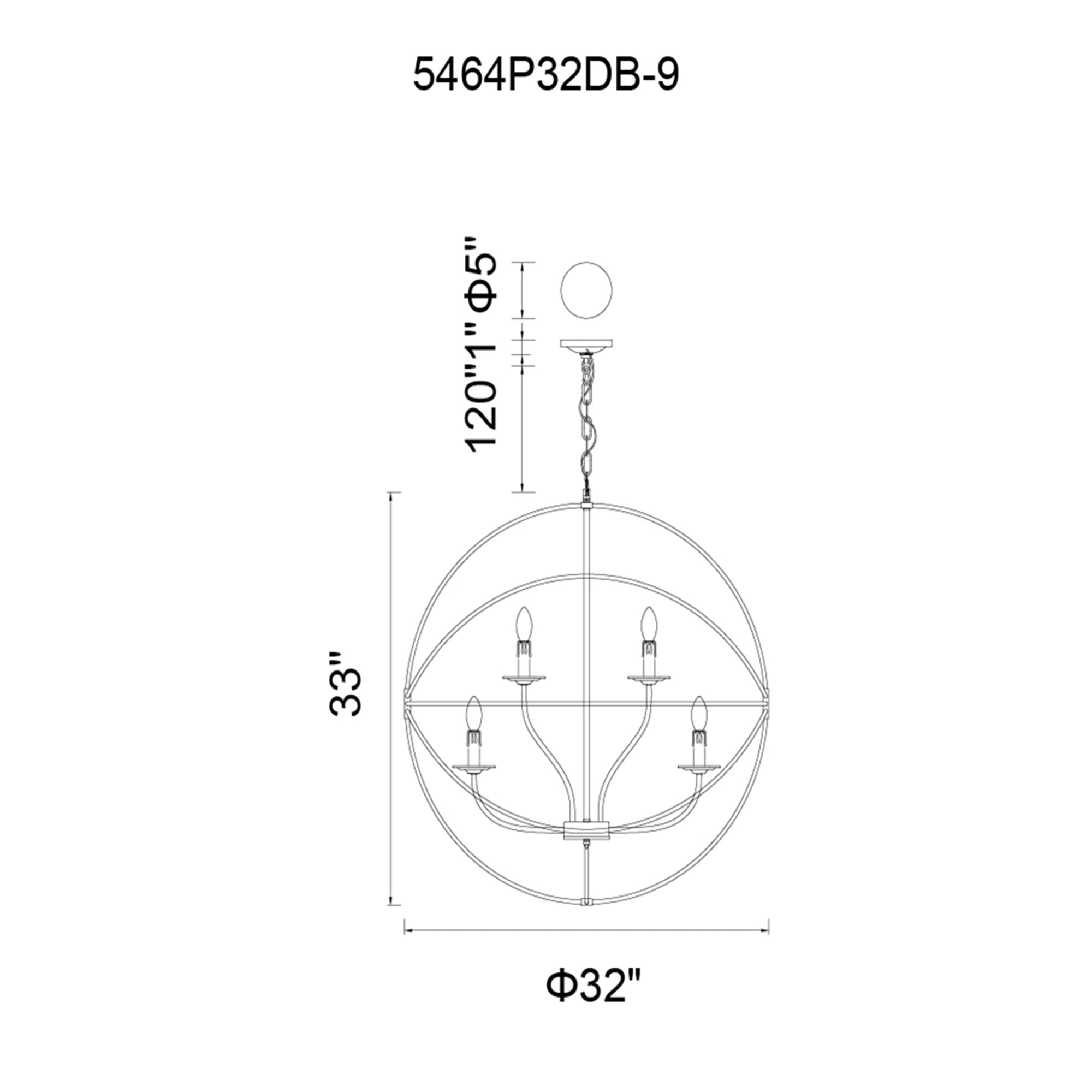 Arza 9 Light Brown Chandelier