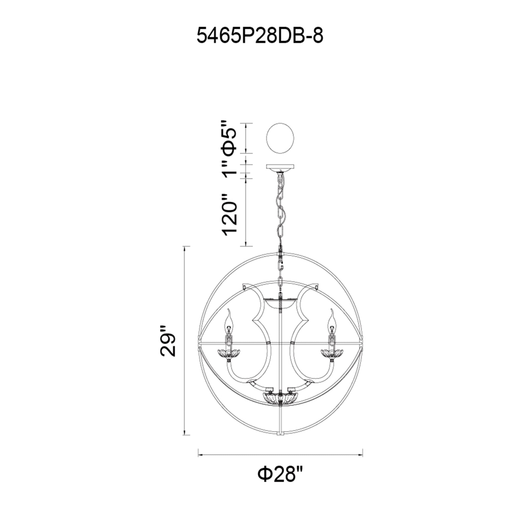 Campechia 8 Light Up Chandelier With Brown Finish