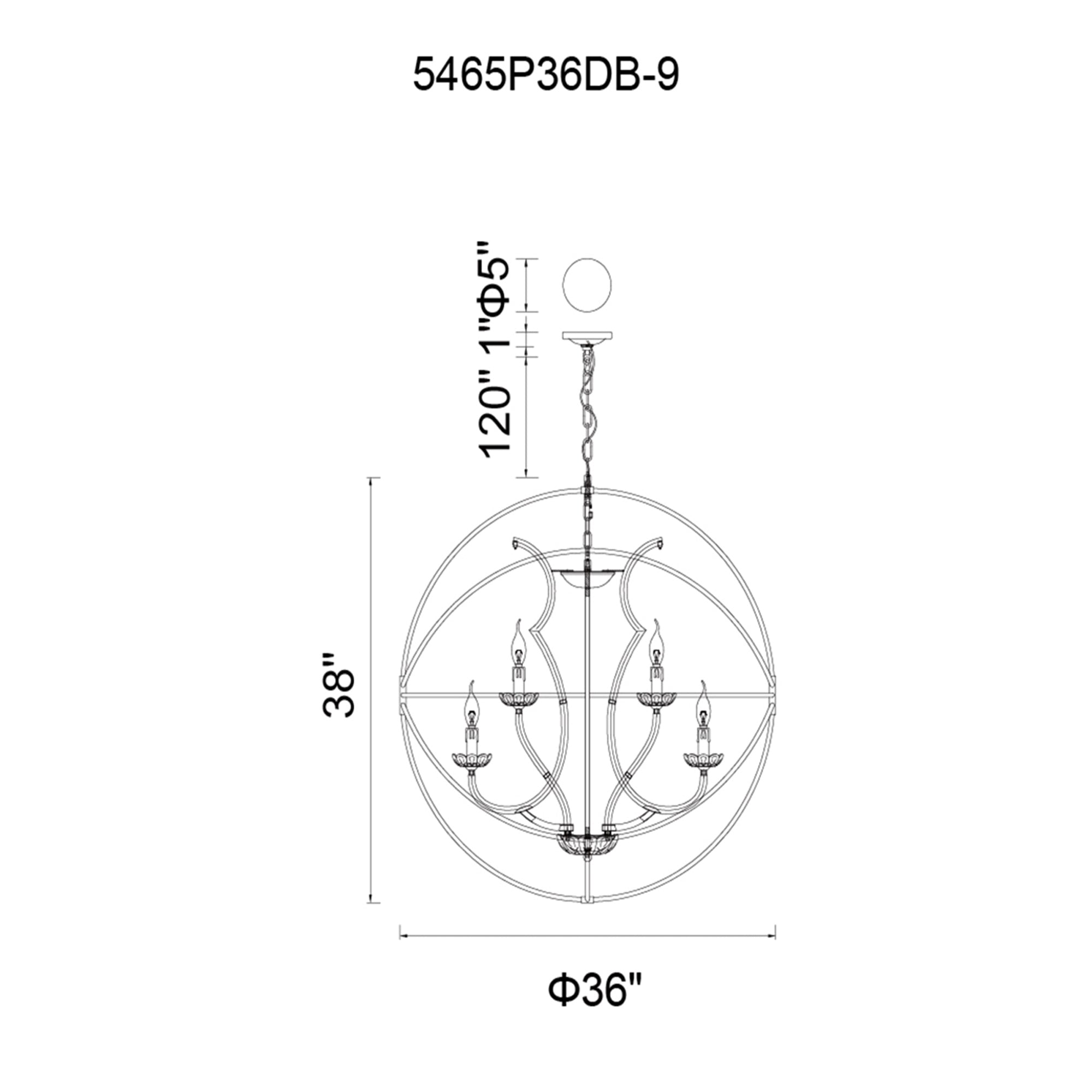 Campechia 9 Light Up Chandelier With Brown Finish