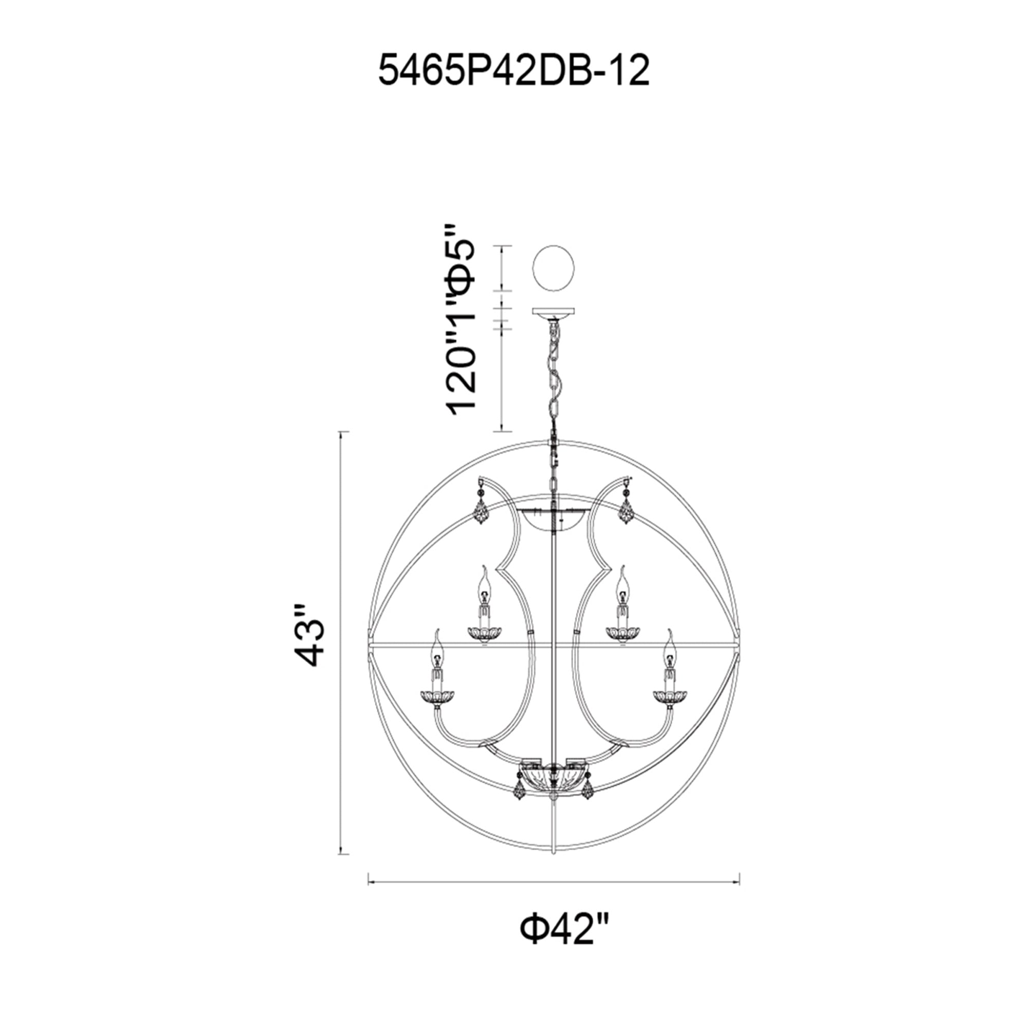 Campechia 12 Light Up Chandelier With Brown Finish
