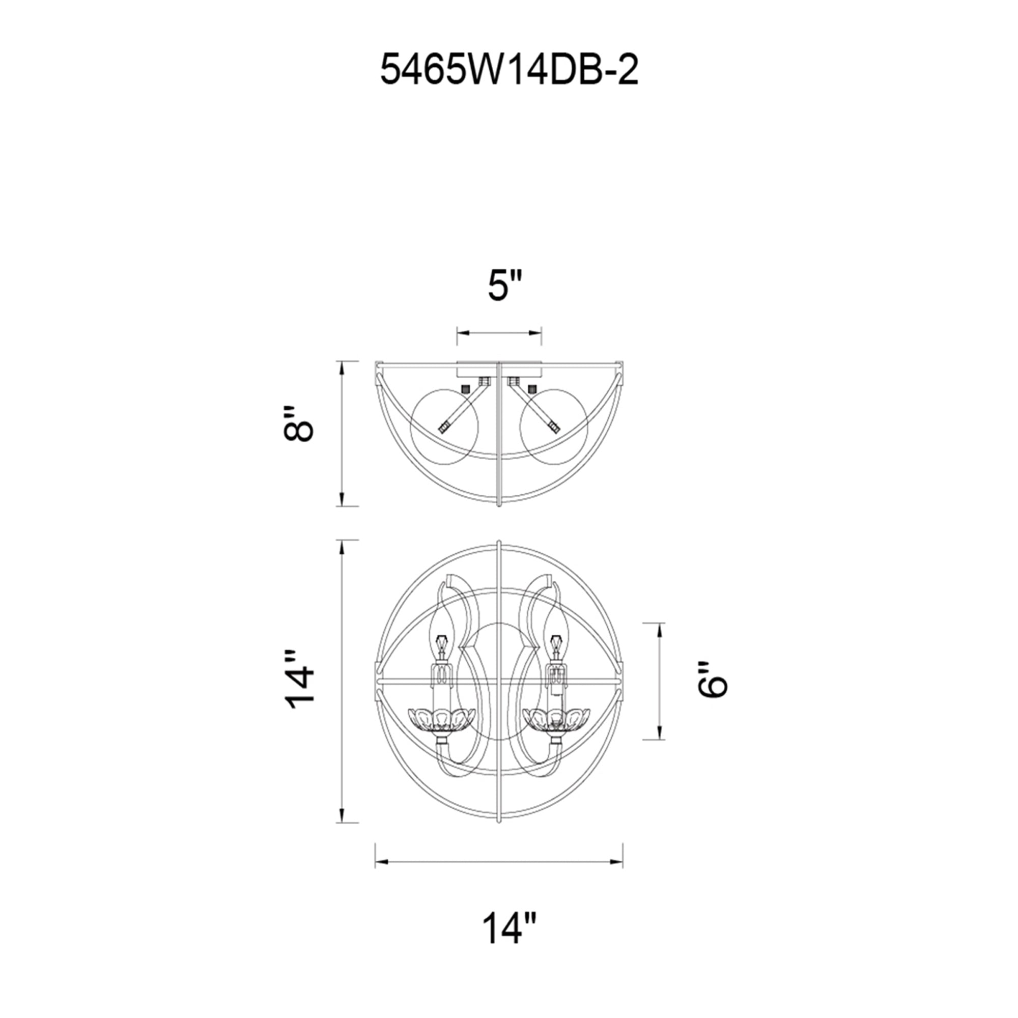 Campechia 2 Light Wall Sconce With Brown Finish