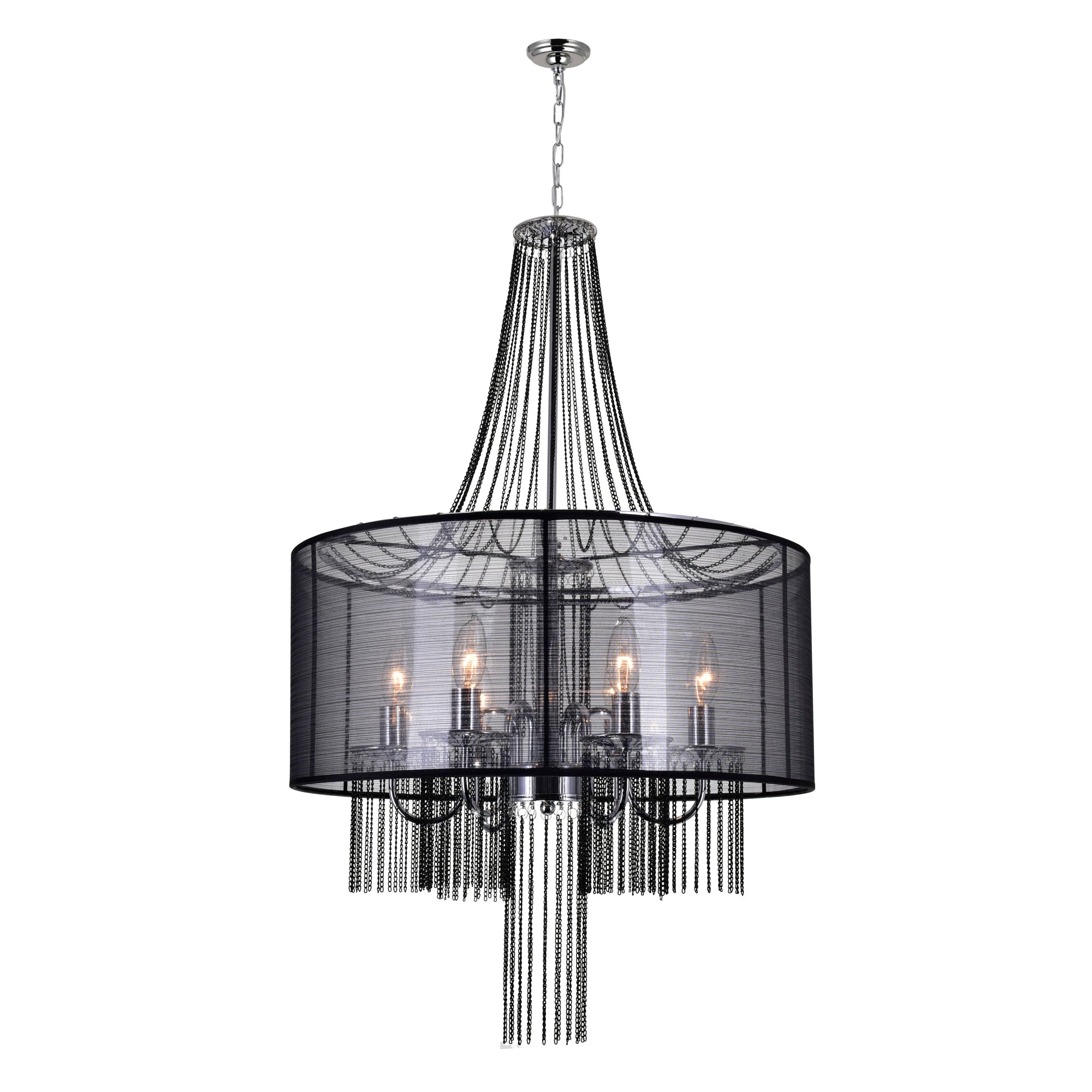 Amelia 6 Light Drum Shade Chandelier With Chrome Finish