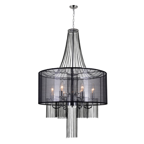 Amelia 6 Light Drum Shade Chandelier With Chrome Finish